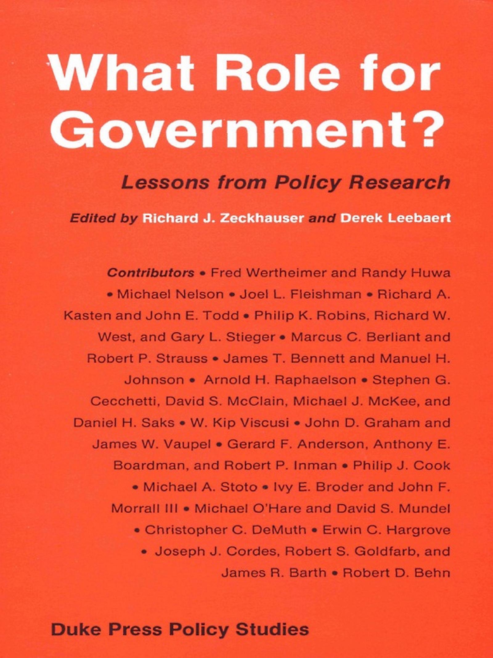 What Role for Government?