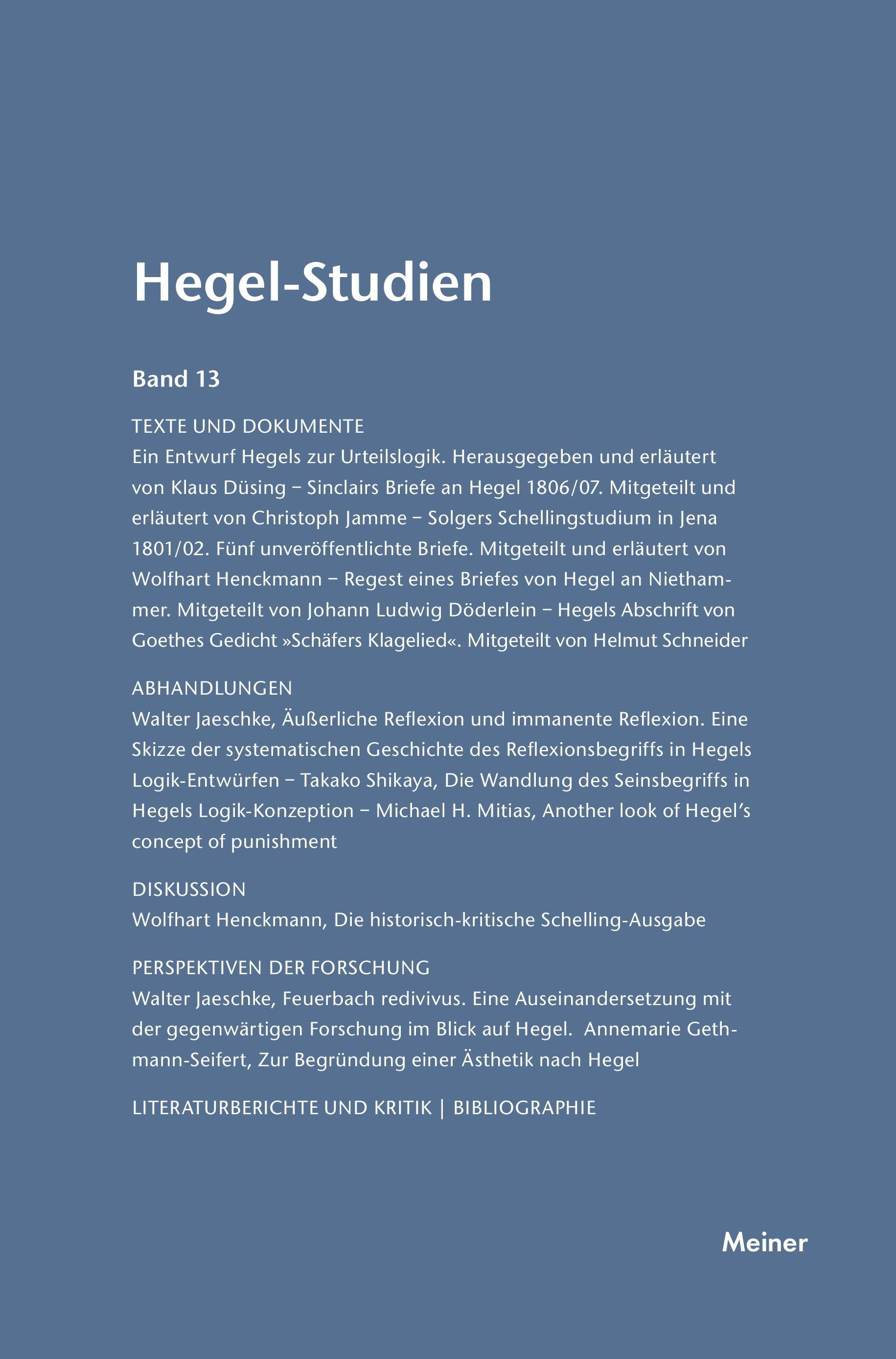 Hegel-Studien / Hegel-Studien