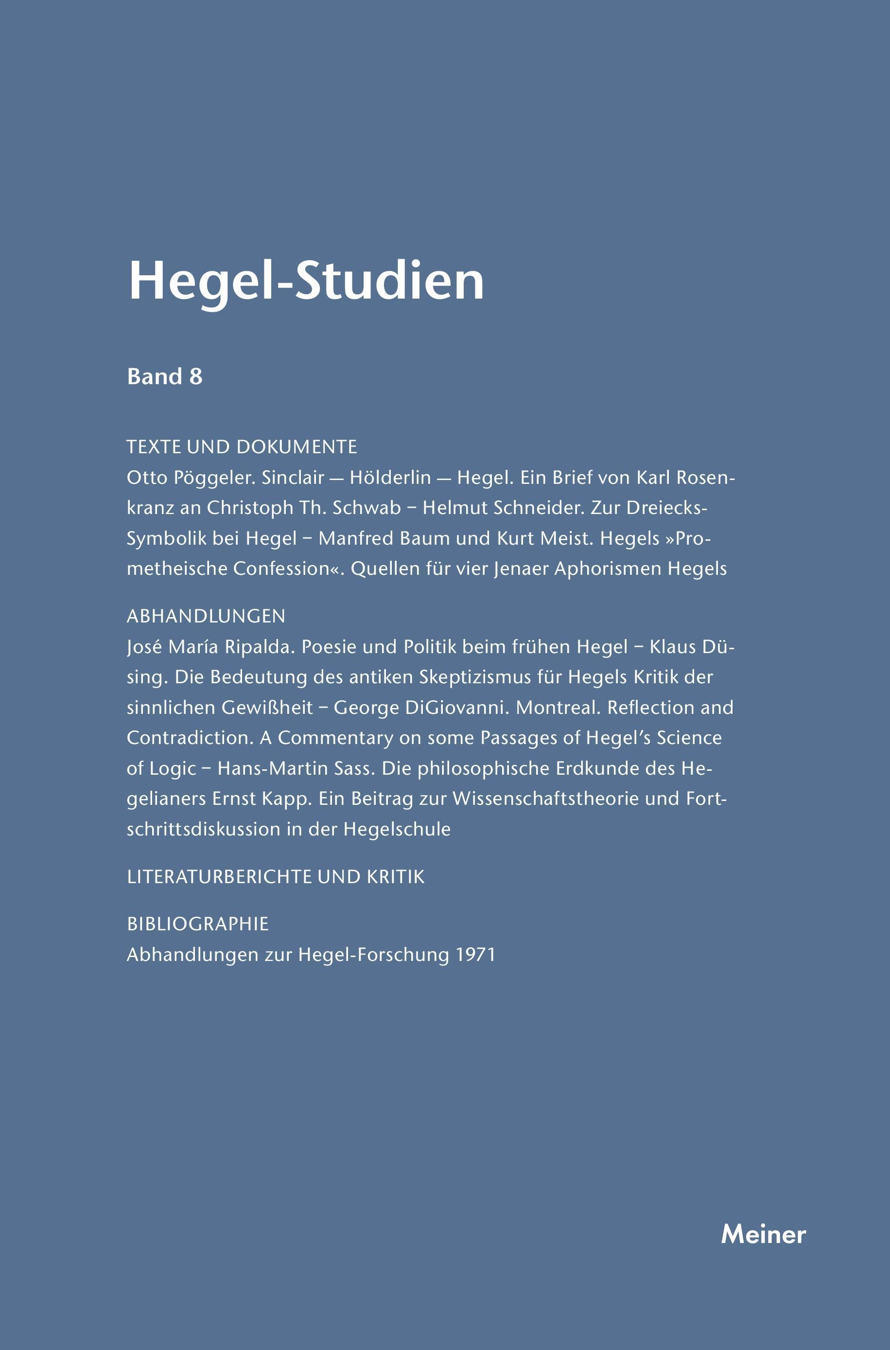 Hegel-Studien / Hegel-Studien Band 8 (1973)