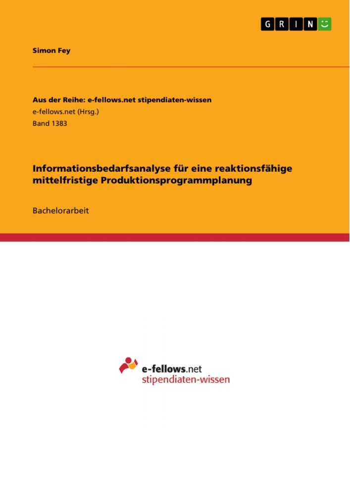 Informationsbedarfsanalyse für eine reaktionsfähige mittelfristige Produktionsprogrammplanung