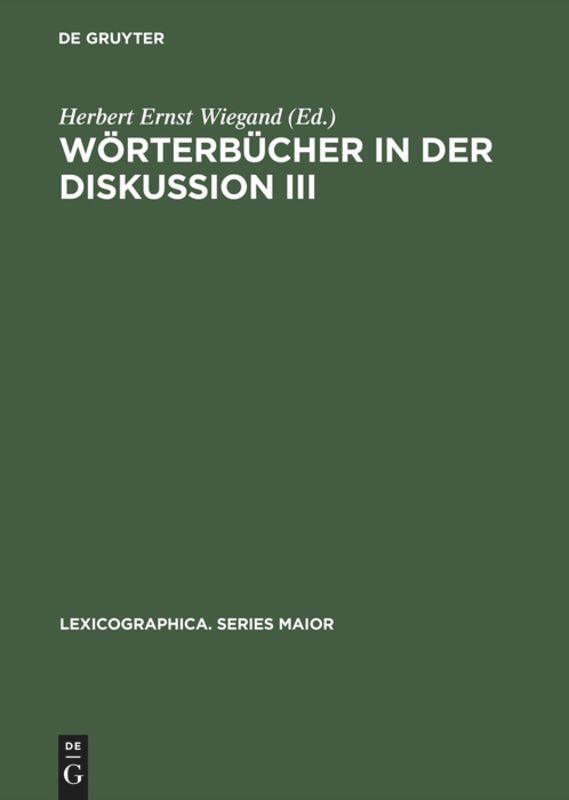 Wörterbücher in der Diskussion III