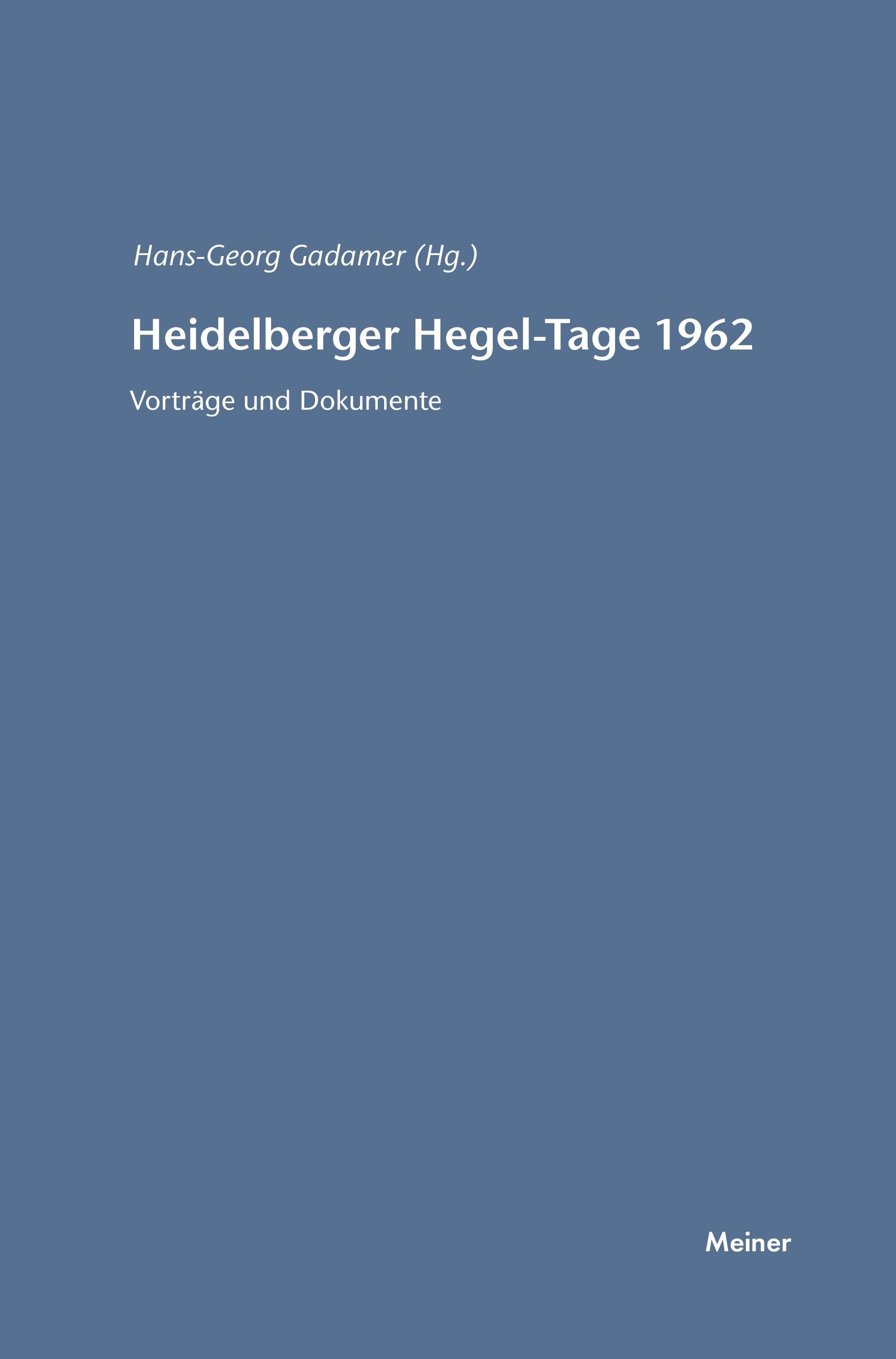 Heidelberger Hegel-Tage 1962