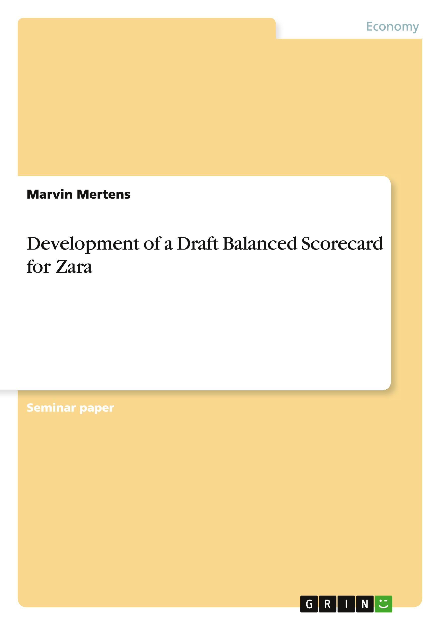 Development of a Draft Balanced Scorecard for Zara