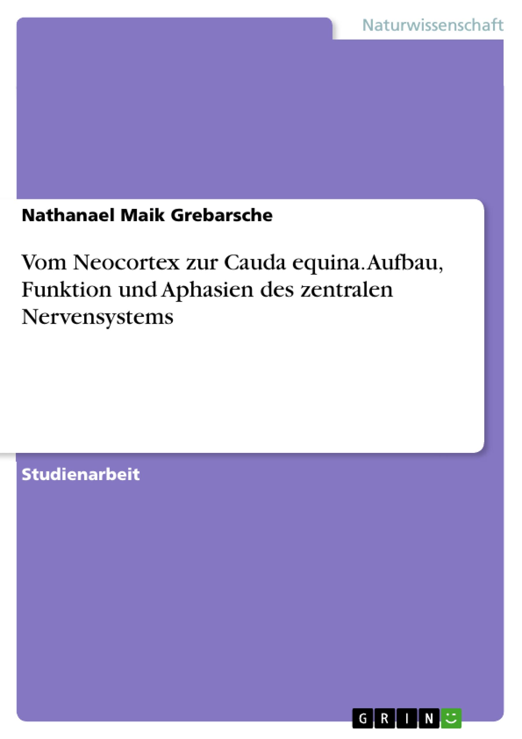 Vom Neocortex zur Cauda equina. Aufbau, Funktion und Aphasien des zentralen Nervensystems