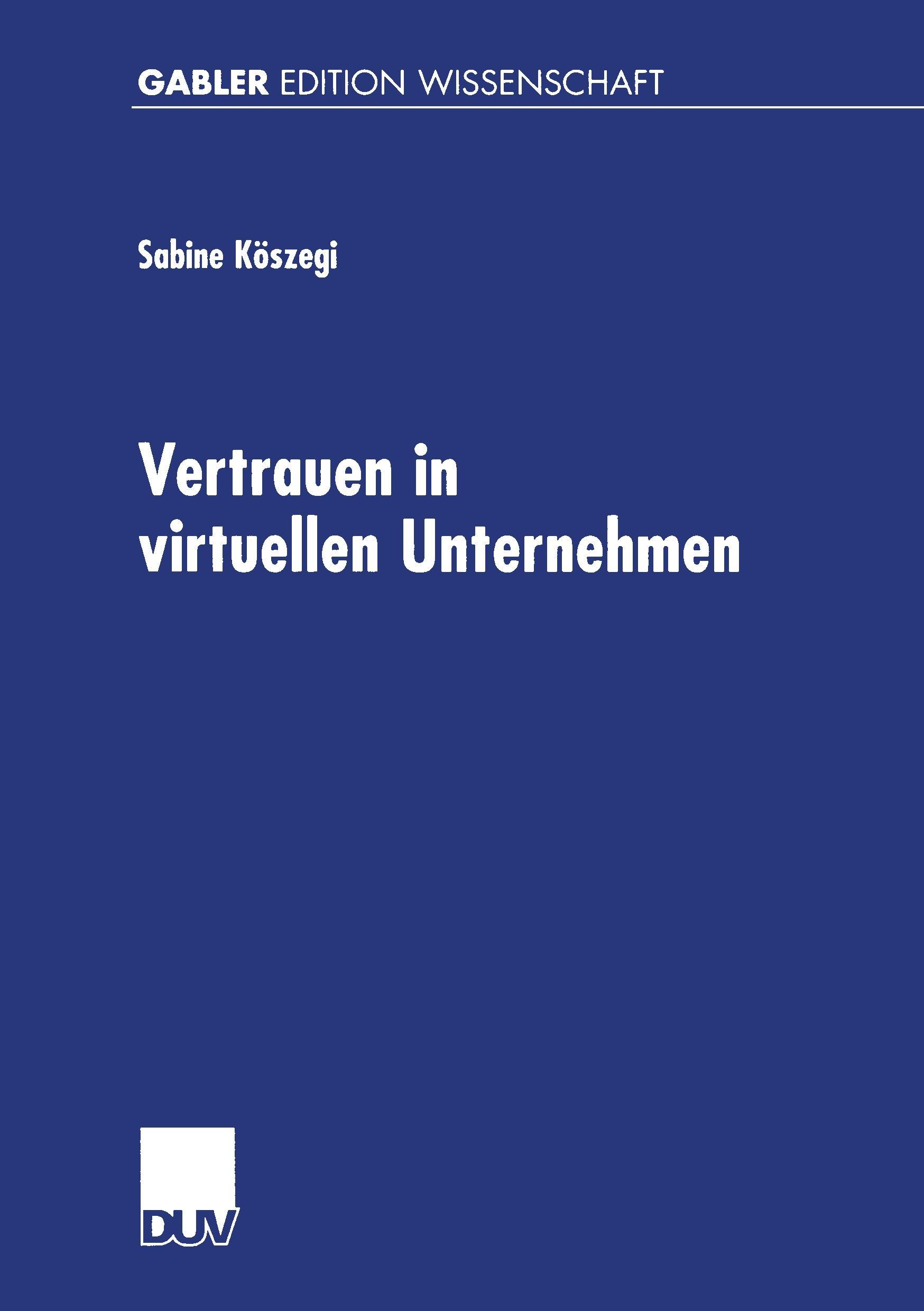 Vertrauen in virtuellen Unternehmen