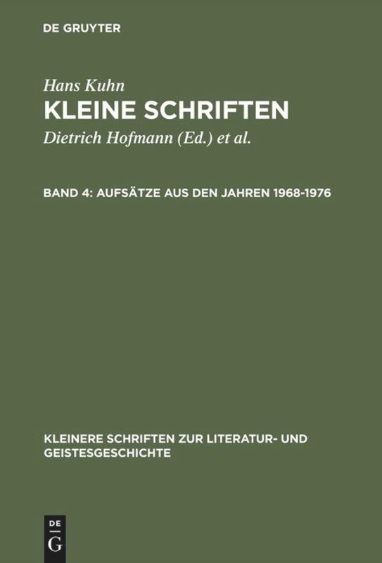 Aufsätze aus den Jahren 1968¿1976