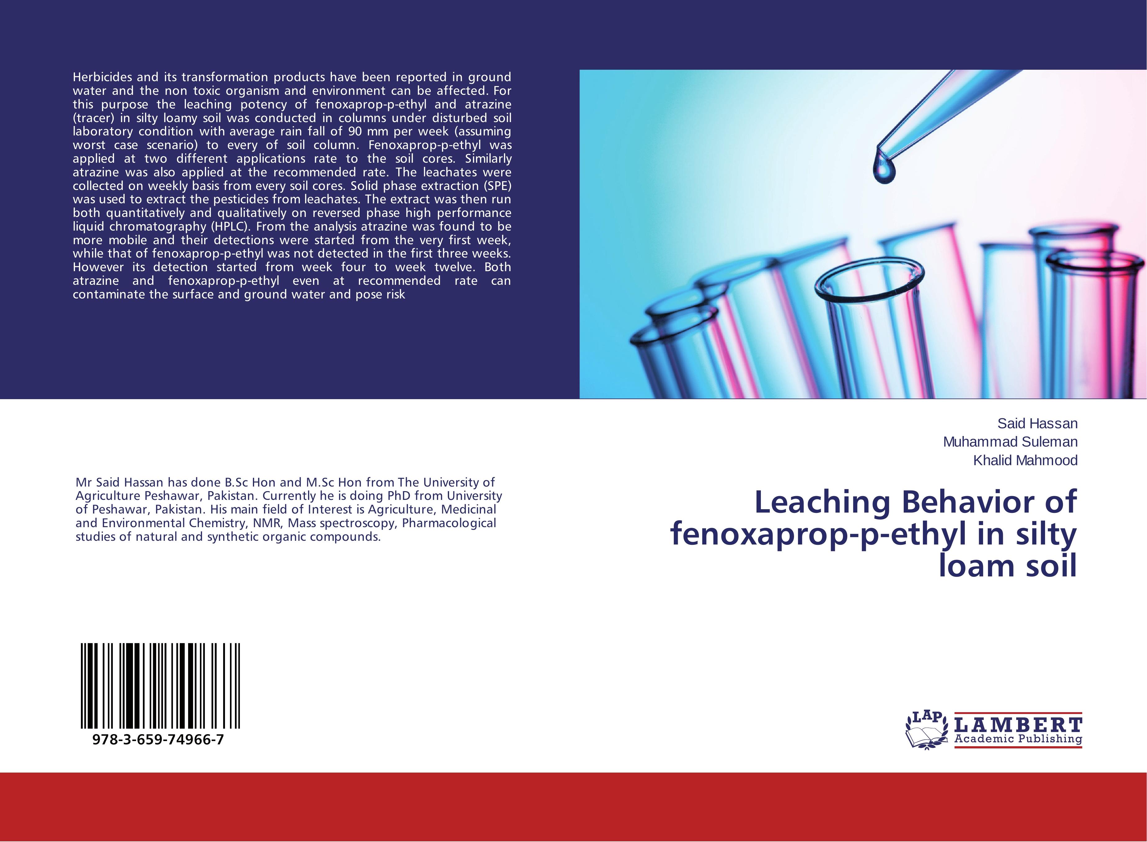 Leaching Behavior of fenoxaprop-p-ethyl in silty loam soil