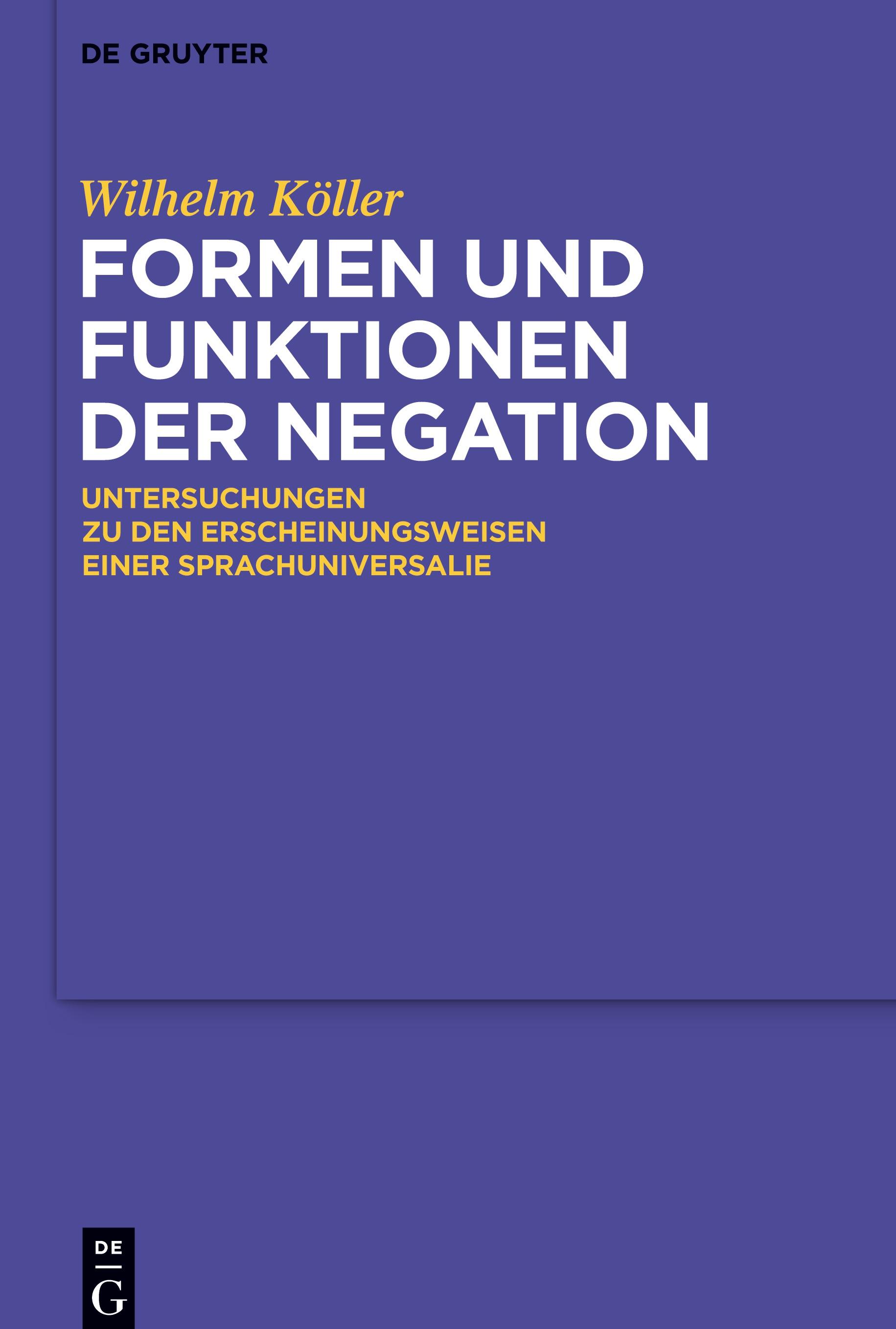 Formen und Funktionen der Negation