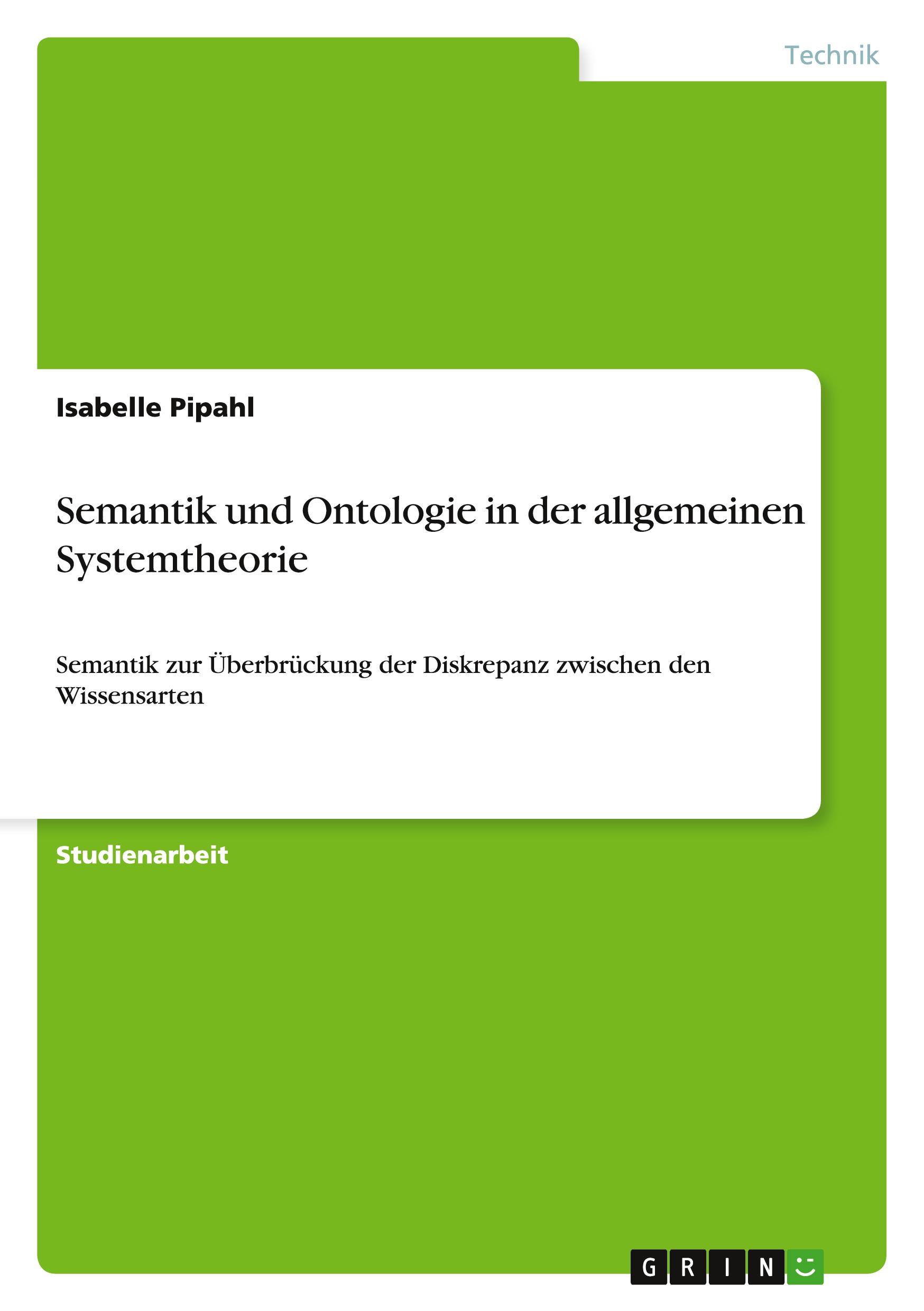 Semantik und Ontologie in der allgemeinen Systemtheorie