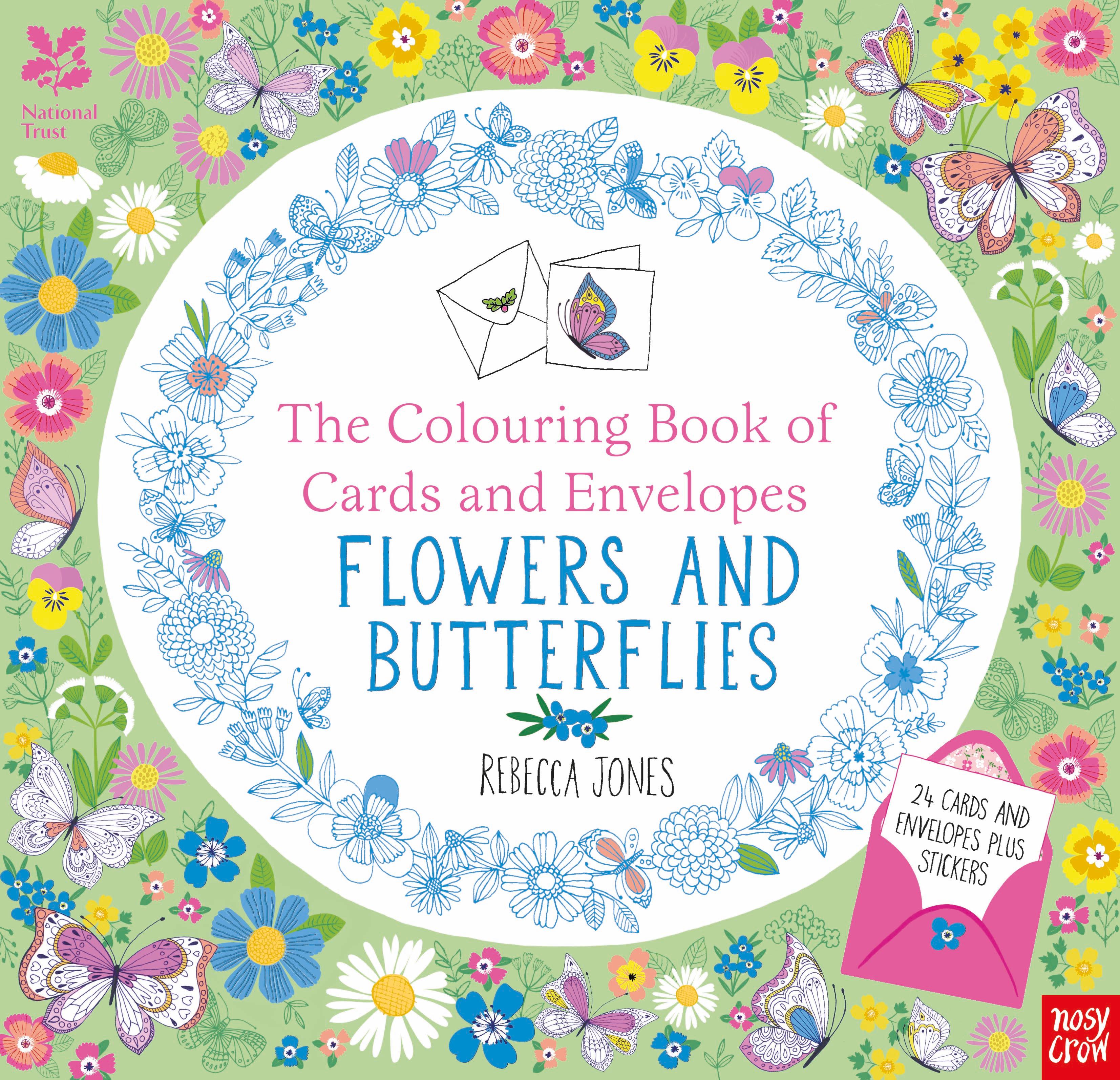 The National Trust: Colouring Cards and Envelopes: Flowers and Butterflies