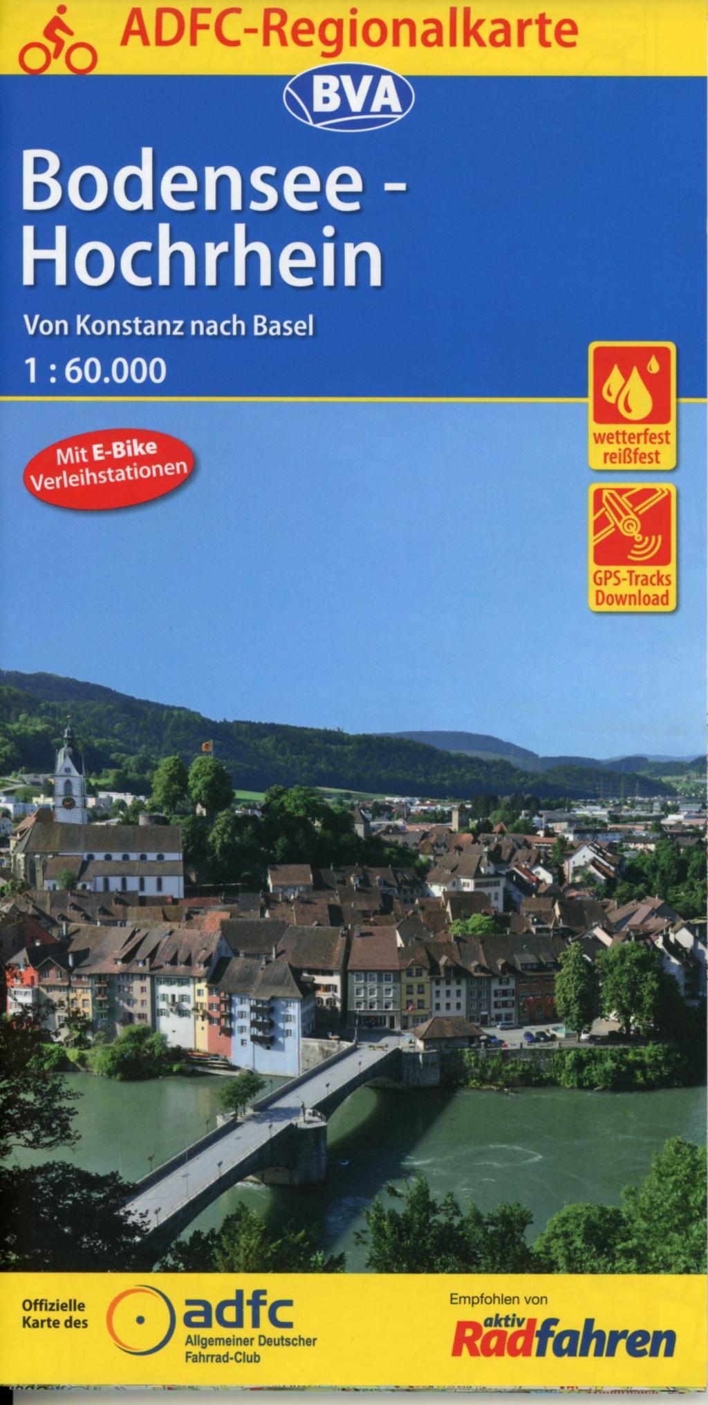 ADFC-Regionalkarte Bodensee-Hochrhein von Konstanz nach Basel 1:60.000