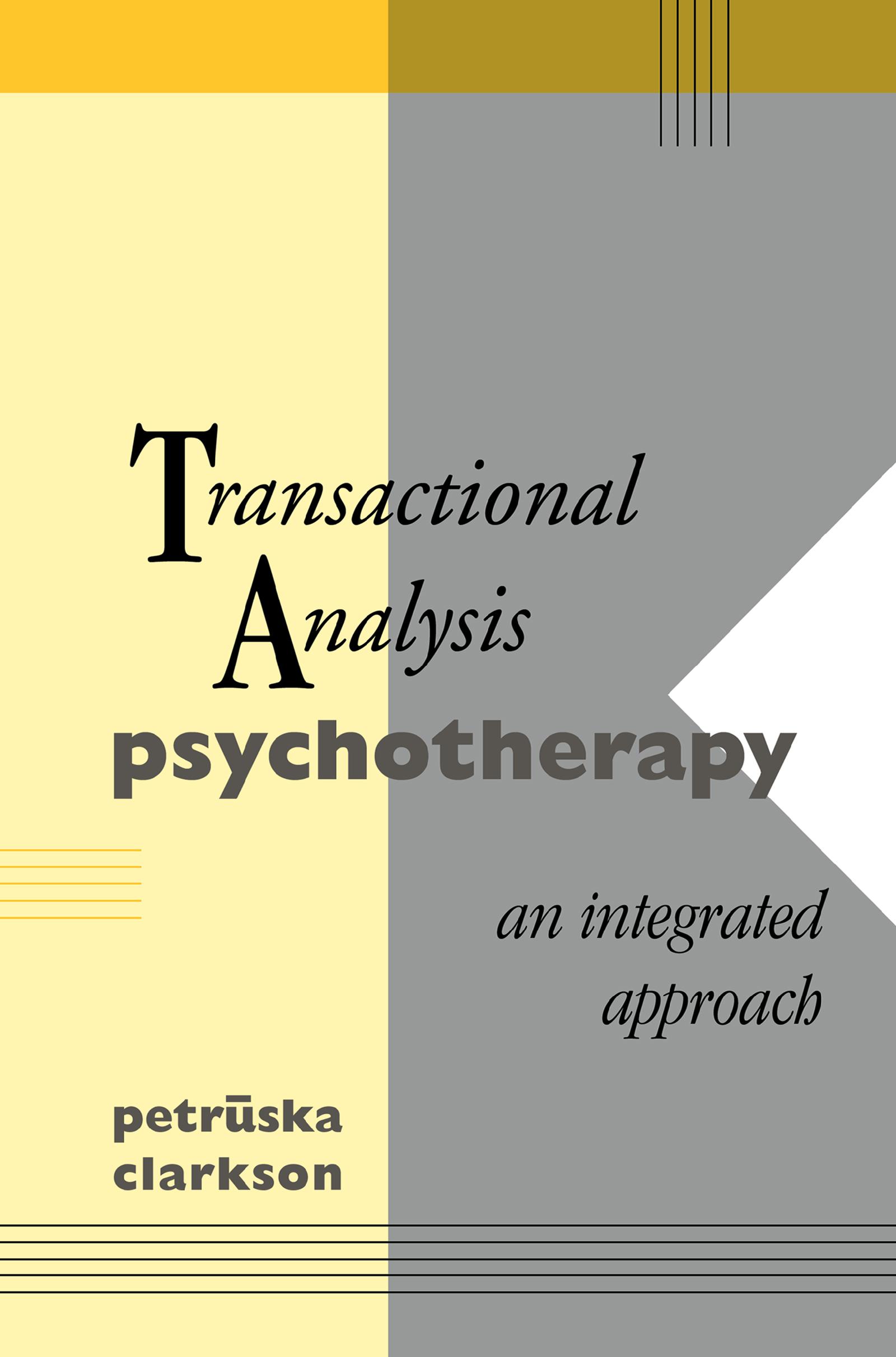 Transactional Analysis Psychotherapy