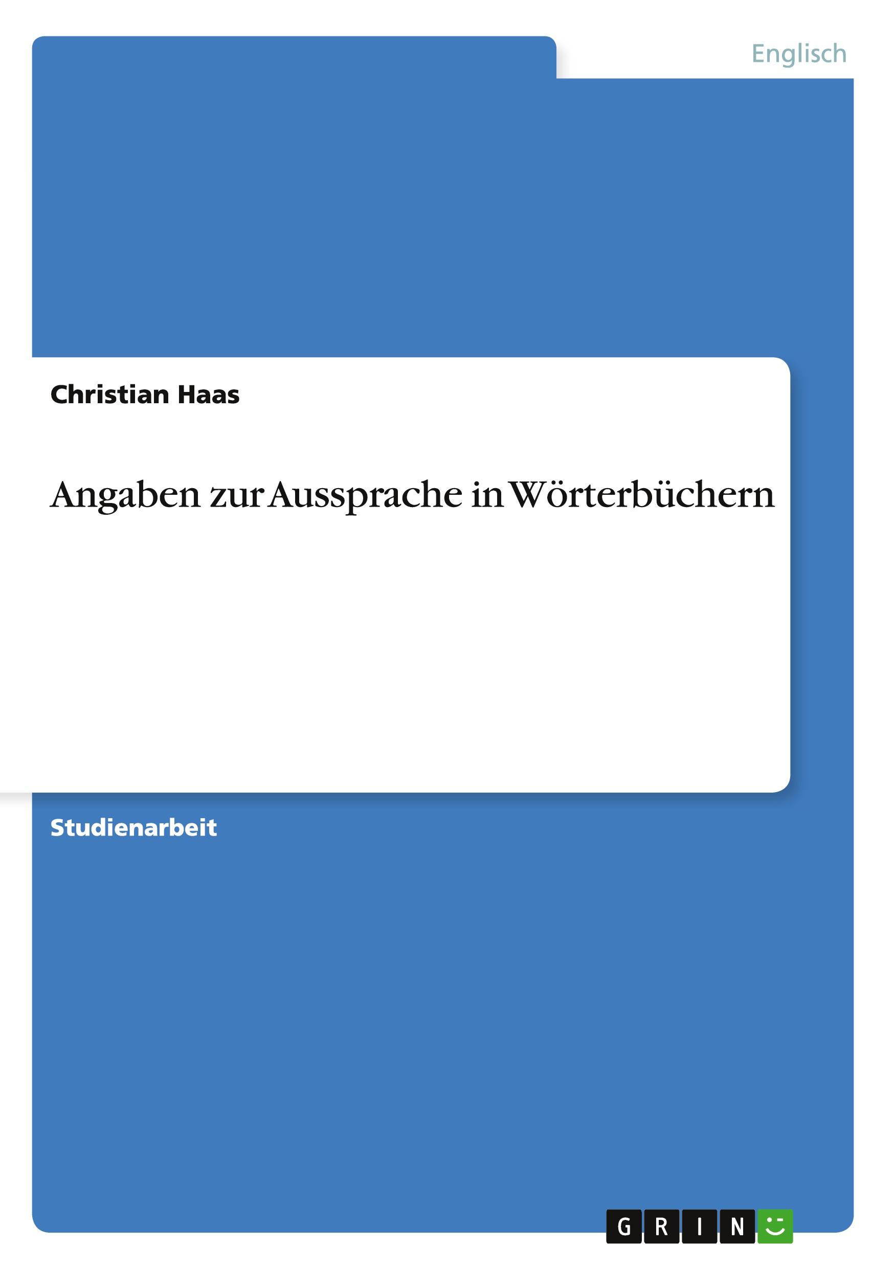 Angaben zur Aussprache in Wörterbüchern