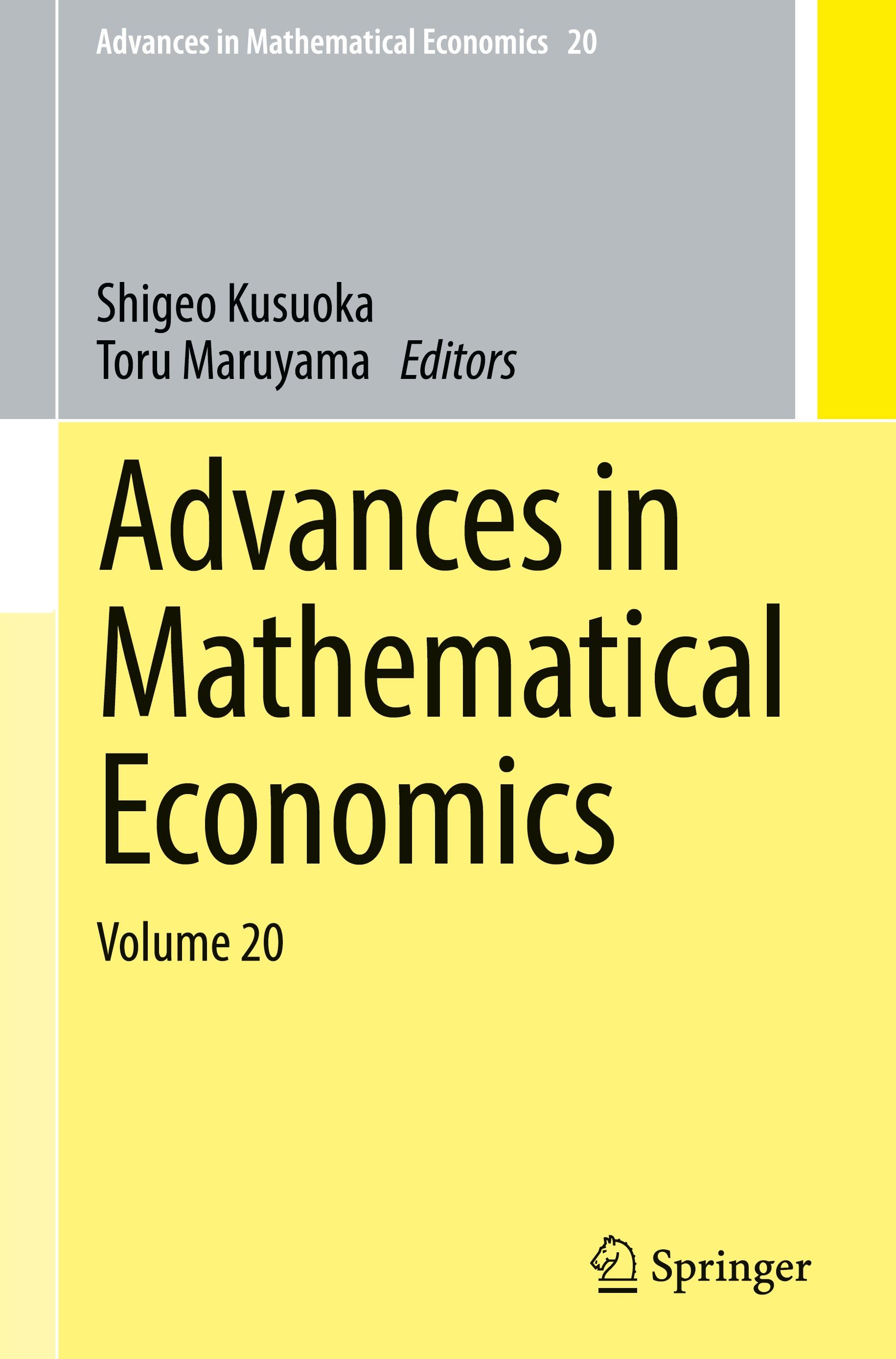 Advances in Mathematical Economics Volume 20