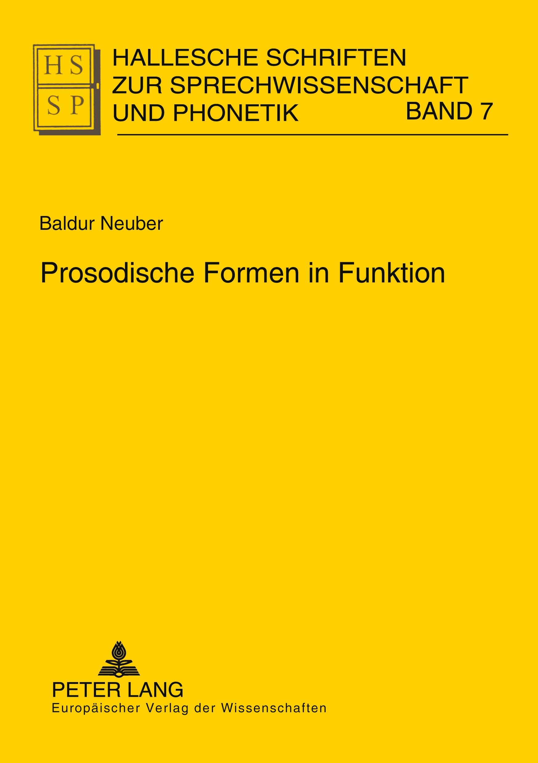 Prosodische Formen in Funktion