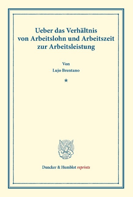 Ueber das Verhältnis von Arbeitslohn und Arbeitszeit zur Arbeitsleistung.