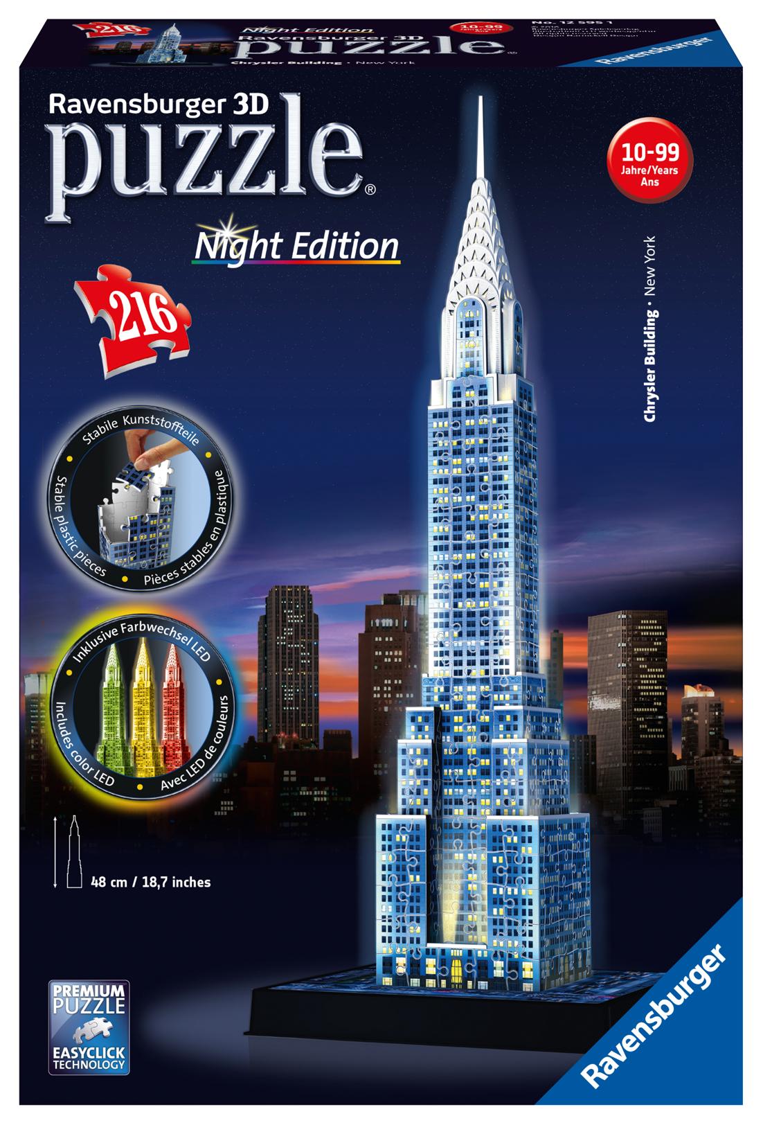 Chrysler Building bei Nacht.Night Edition 3-D Puzzle 216 Teile