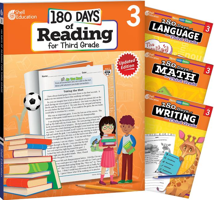 180 Days(tm) Reading, Math, Writing, & Language for Grade 3: 4-Book Set