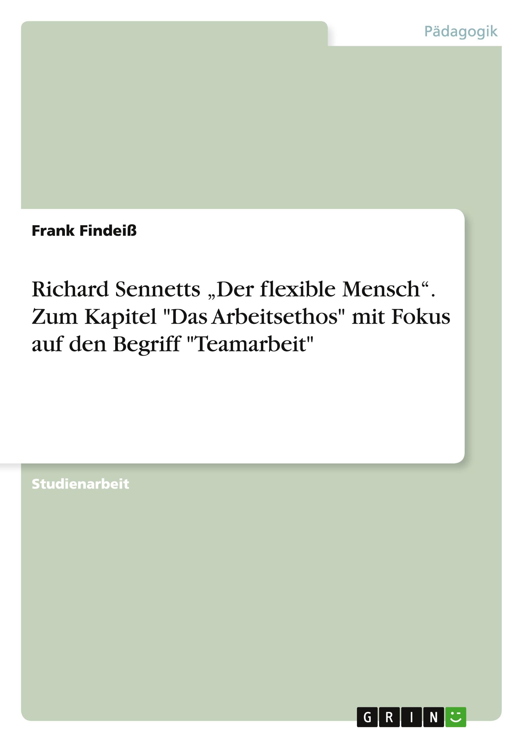 Richard Sennetts ¿Der flexible Mensch¿. Zum Kapitel "Das Arbeitsethos" mit Fokus auf den Begriff "Teamarbeit"