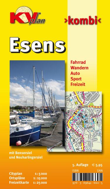 Esens, KVplan, Radkarte/Freizeitkarte/Stadtplan, 1:25.000 / 1:15.000 / 1:5.000