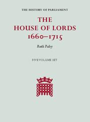 The House of Lords, 1660-1715 5 Volume Hardback Set