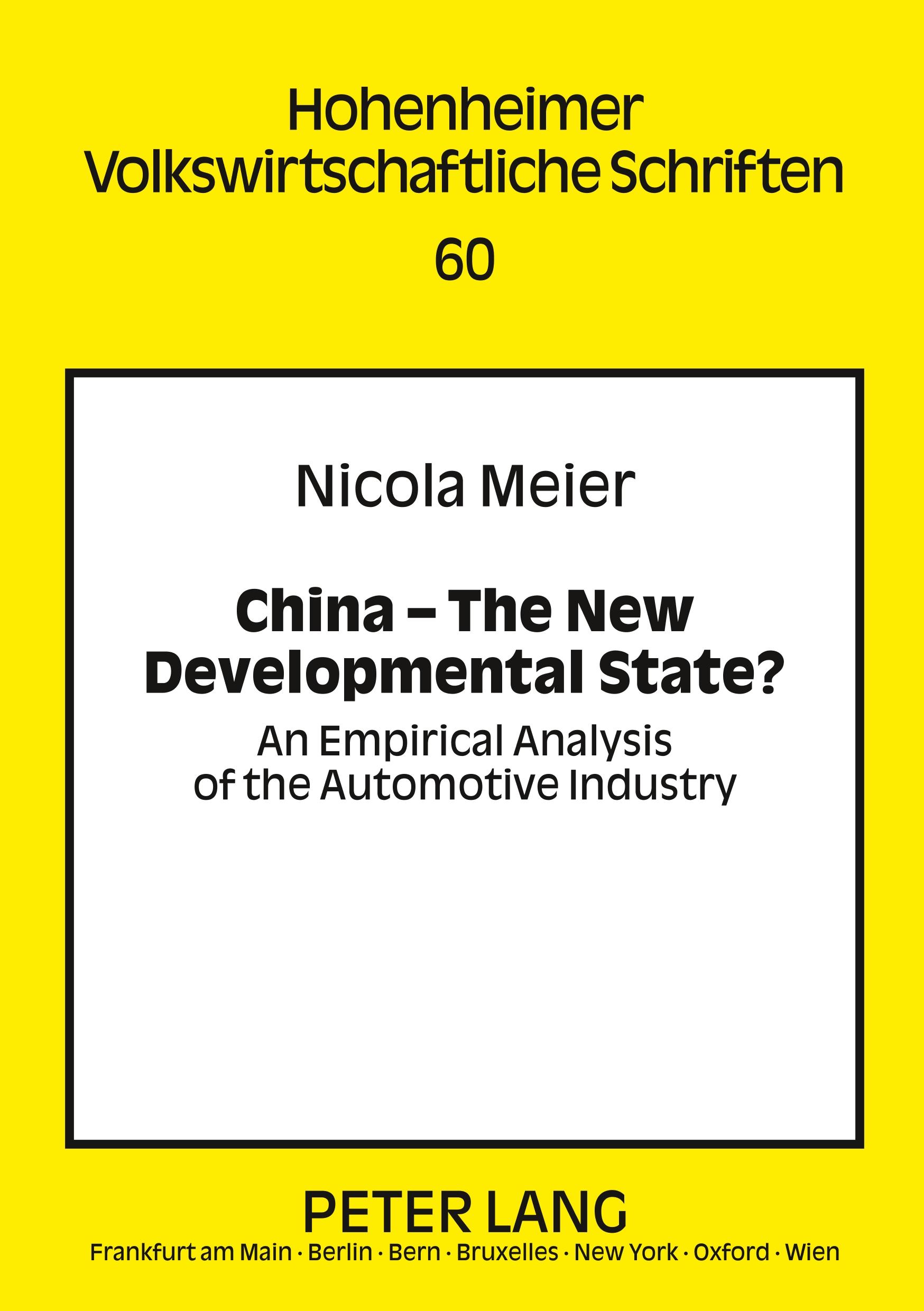 China ¿ The New Developmental State?