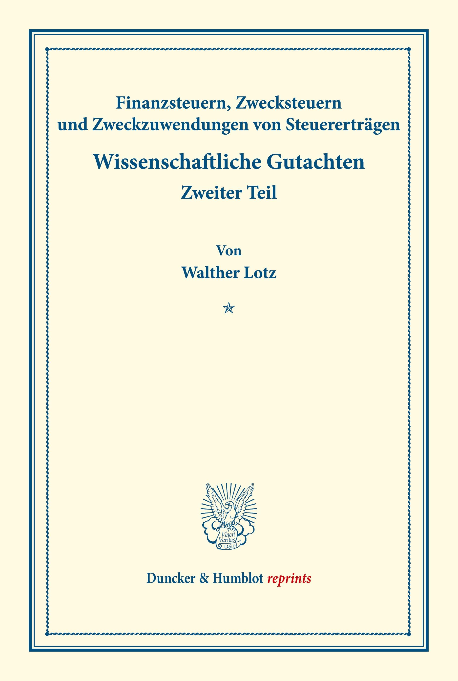 Finanzsteuern, Zwecksteuern und Zweckzuwendungen von Steuererträgen.