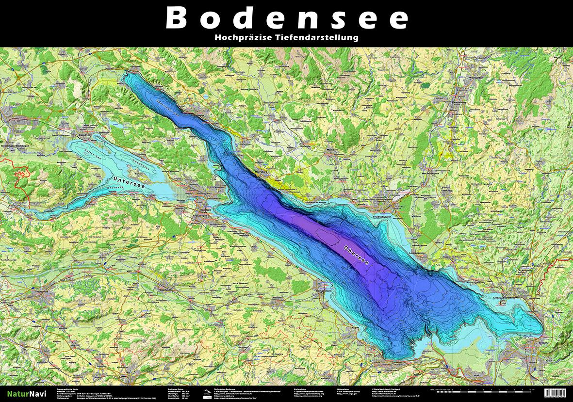 Bodensee Tiefenrelief 1 : 75 000. Poster