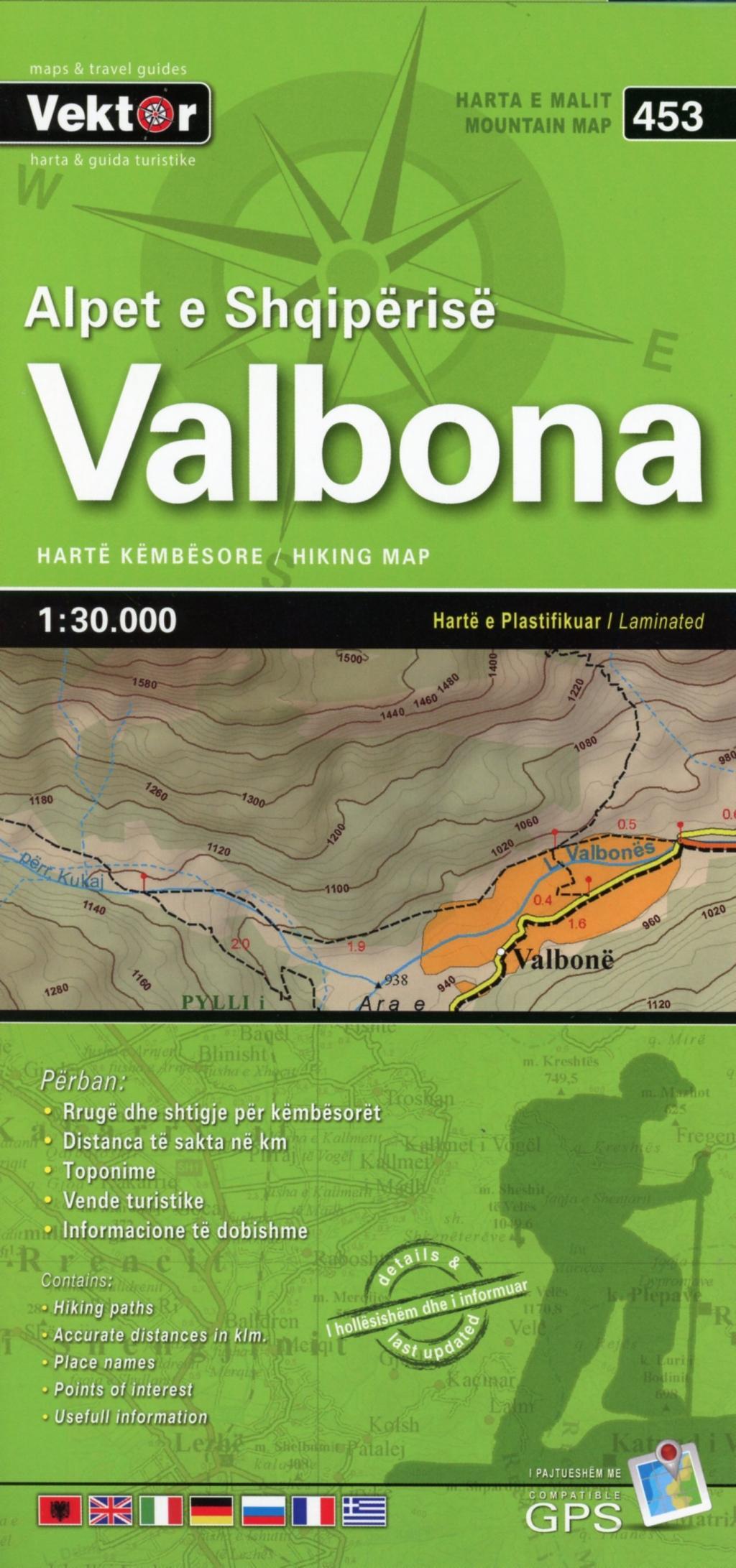 Valbona Wanderkarte 1 : 30 000 GPS