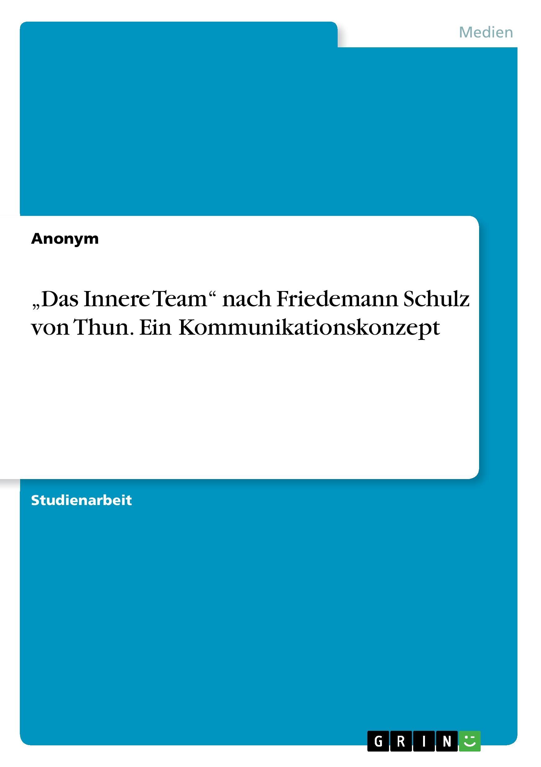 ¿Das Innere Team¿ nach Friedemann Schulz von Thun. Ein Kommunikationskonzept