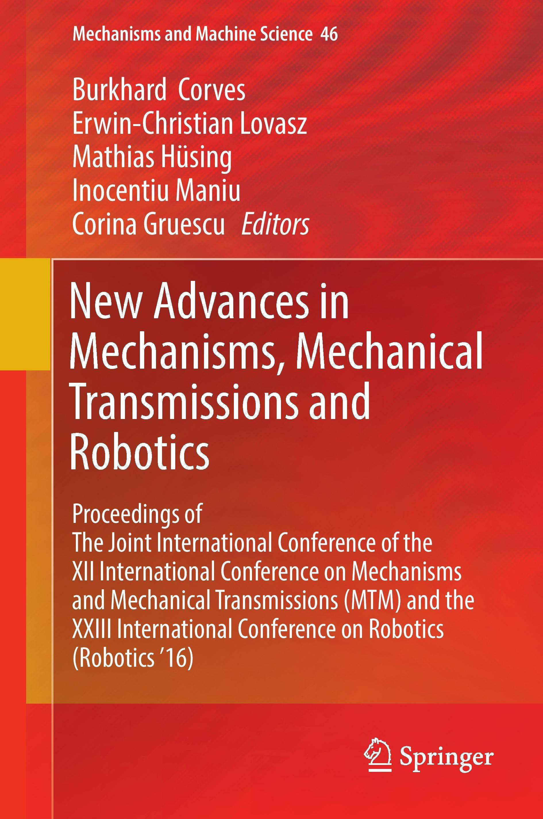 New Advances in Mechanisms, Mechanical Transmissions and Robotics