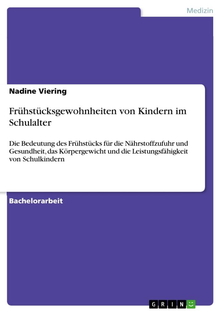 Frühstücksgewohnheiten von Kindern im Schulalter