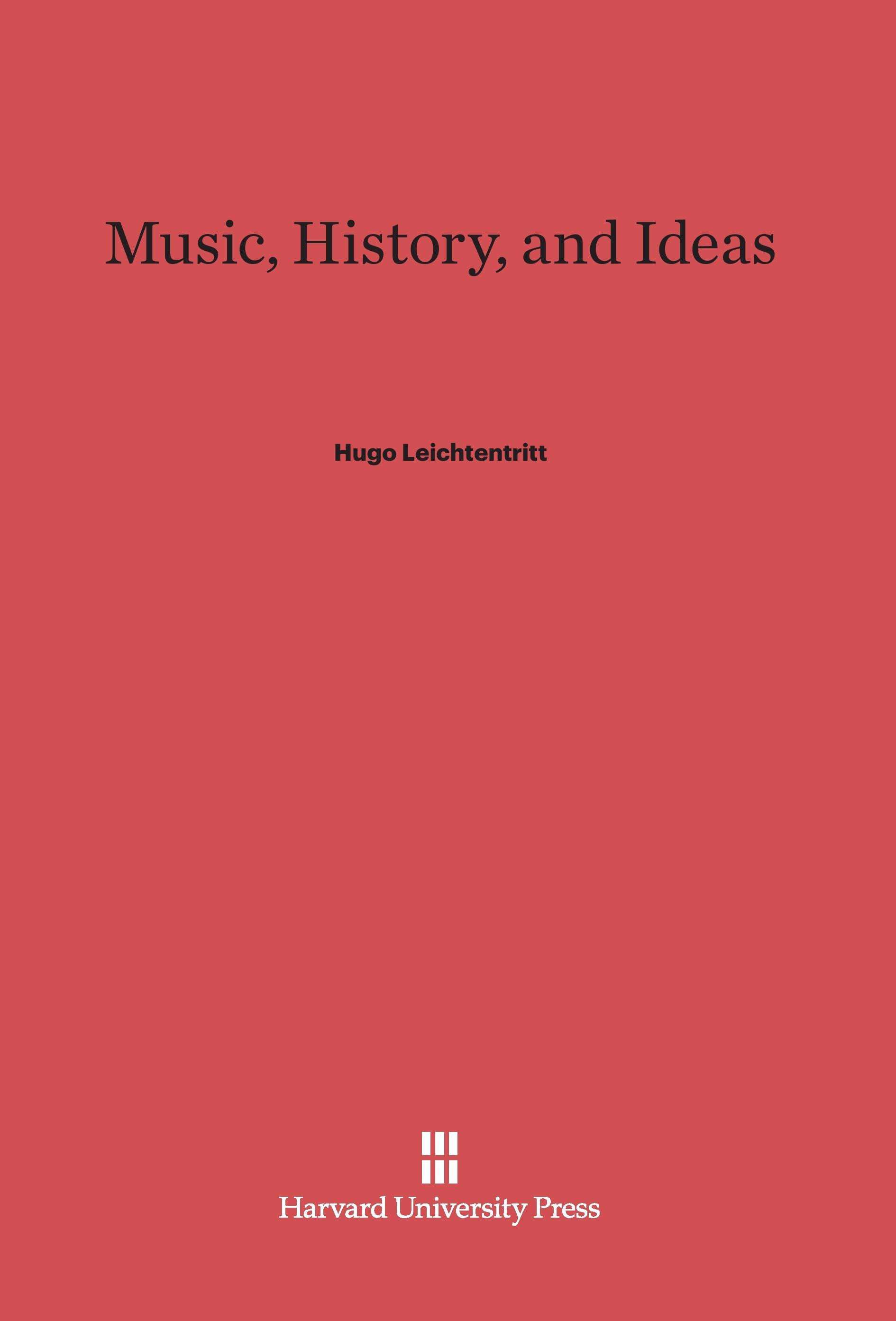 Music, History, and Ideas