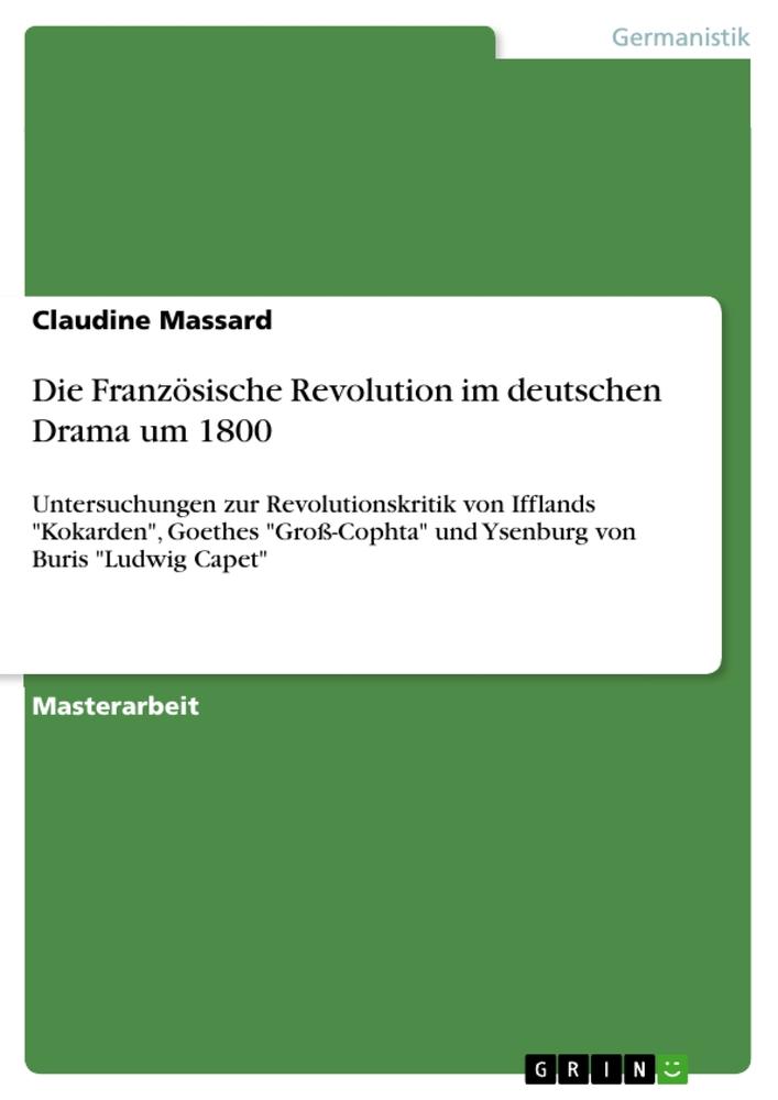 Die Französische Revolution im deutschen Drama um 1800