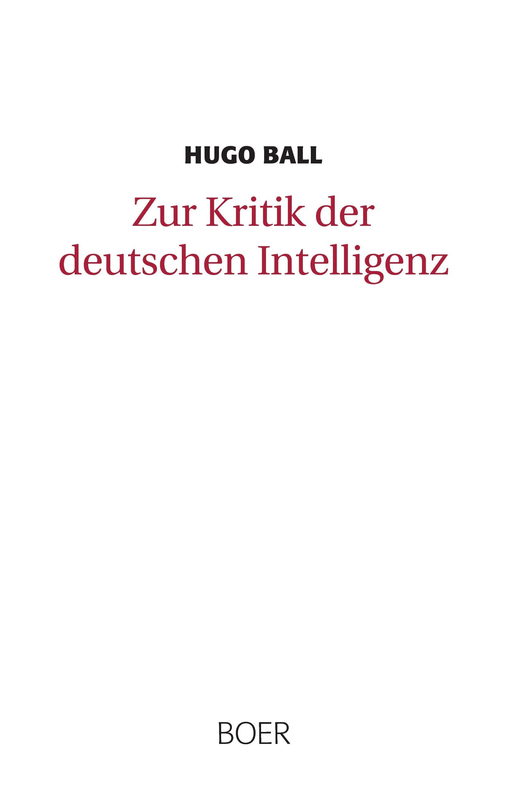 Zur Kritik der deutschen Intelligenz