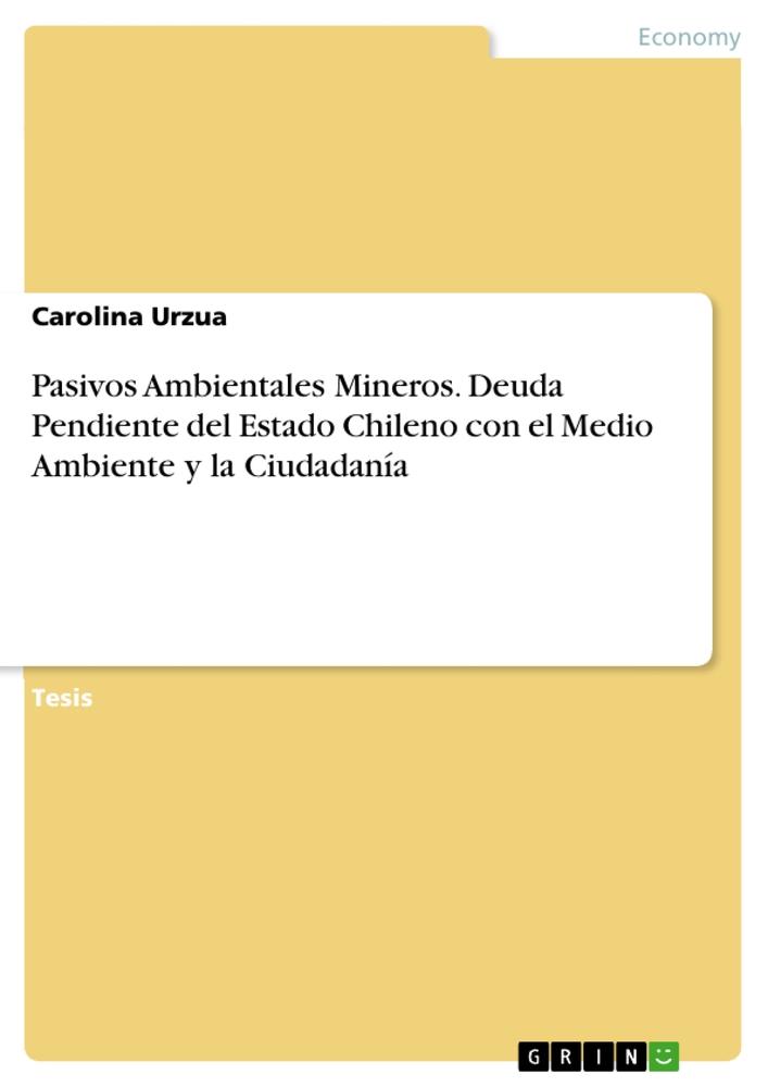 Pasivos Ambientales Mineros. Deuda Pendiente del Estado Chileno con el Medio Ambiente y la Ciudadanía