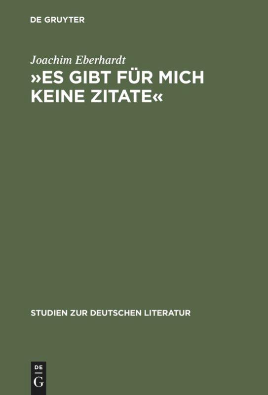 »Es gibt für mich keine Zitate«