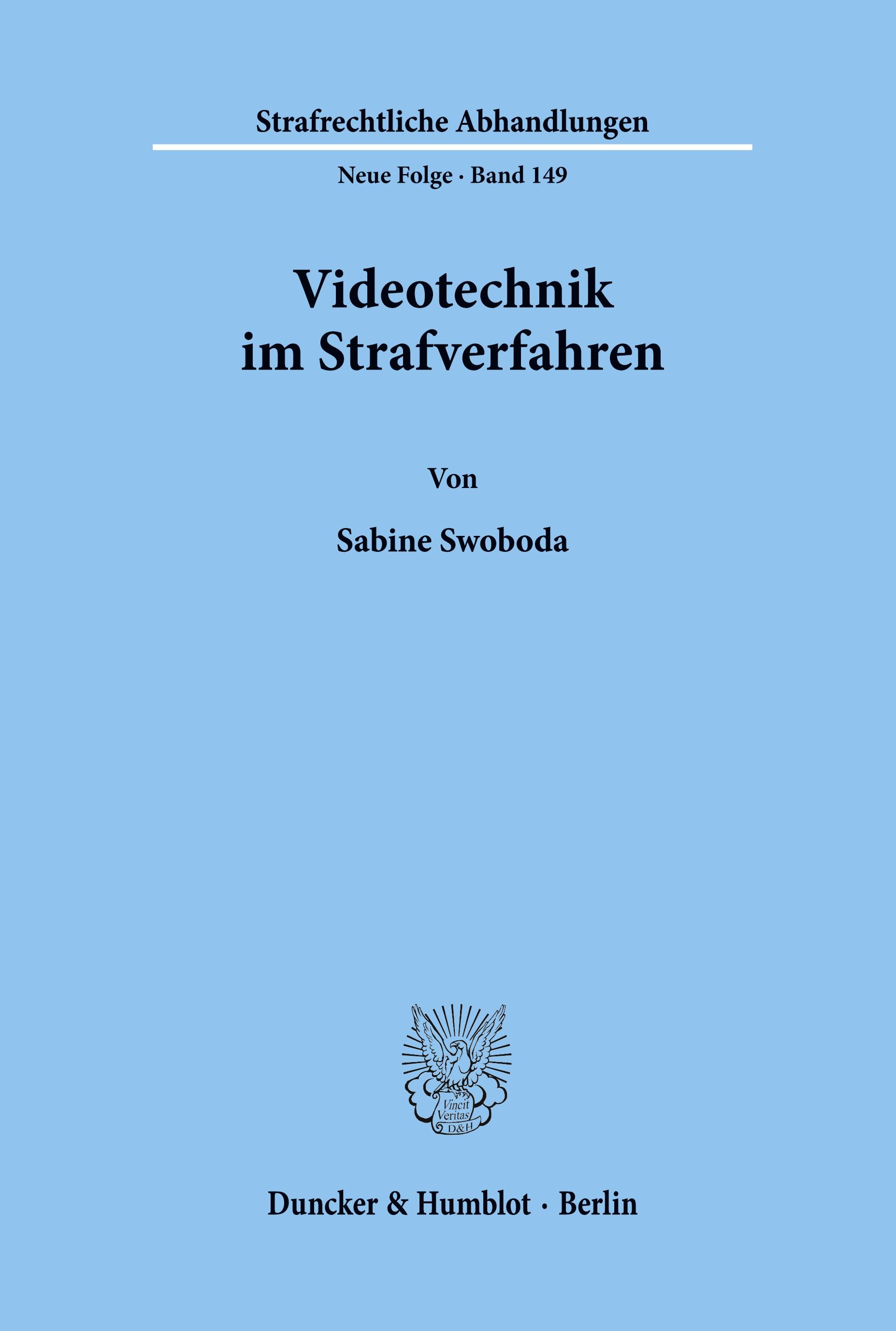 Videotechnik im Strafverfahren.