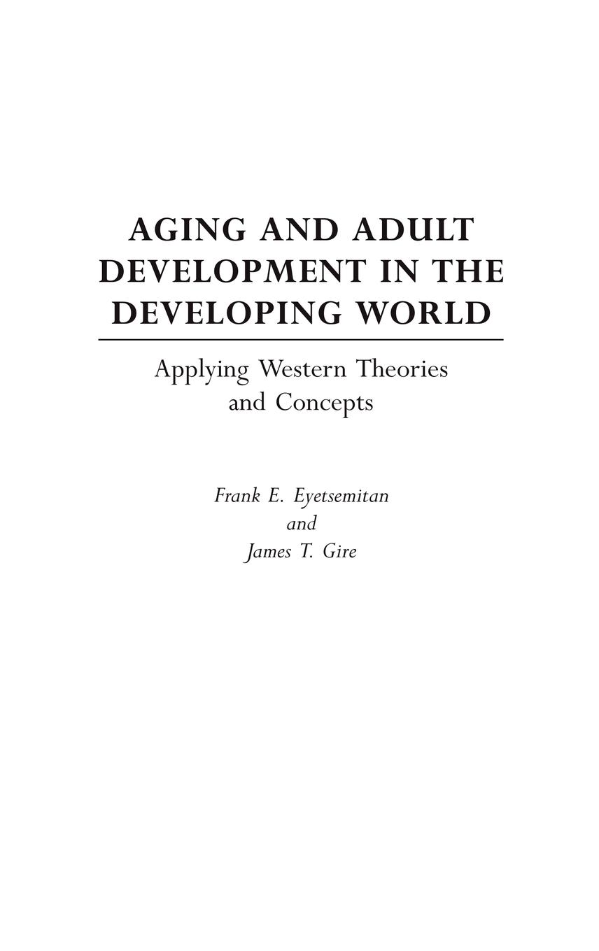 Aging and Adult Development in the Developing World