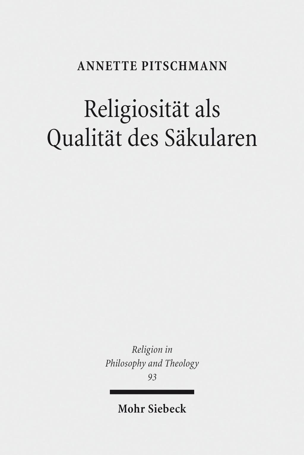 Religiosität als Qualität des Säkularen