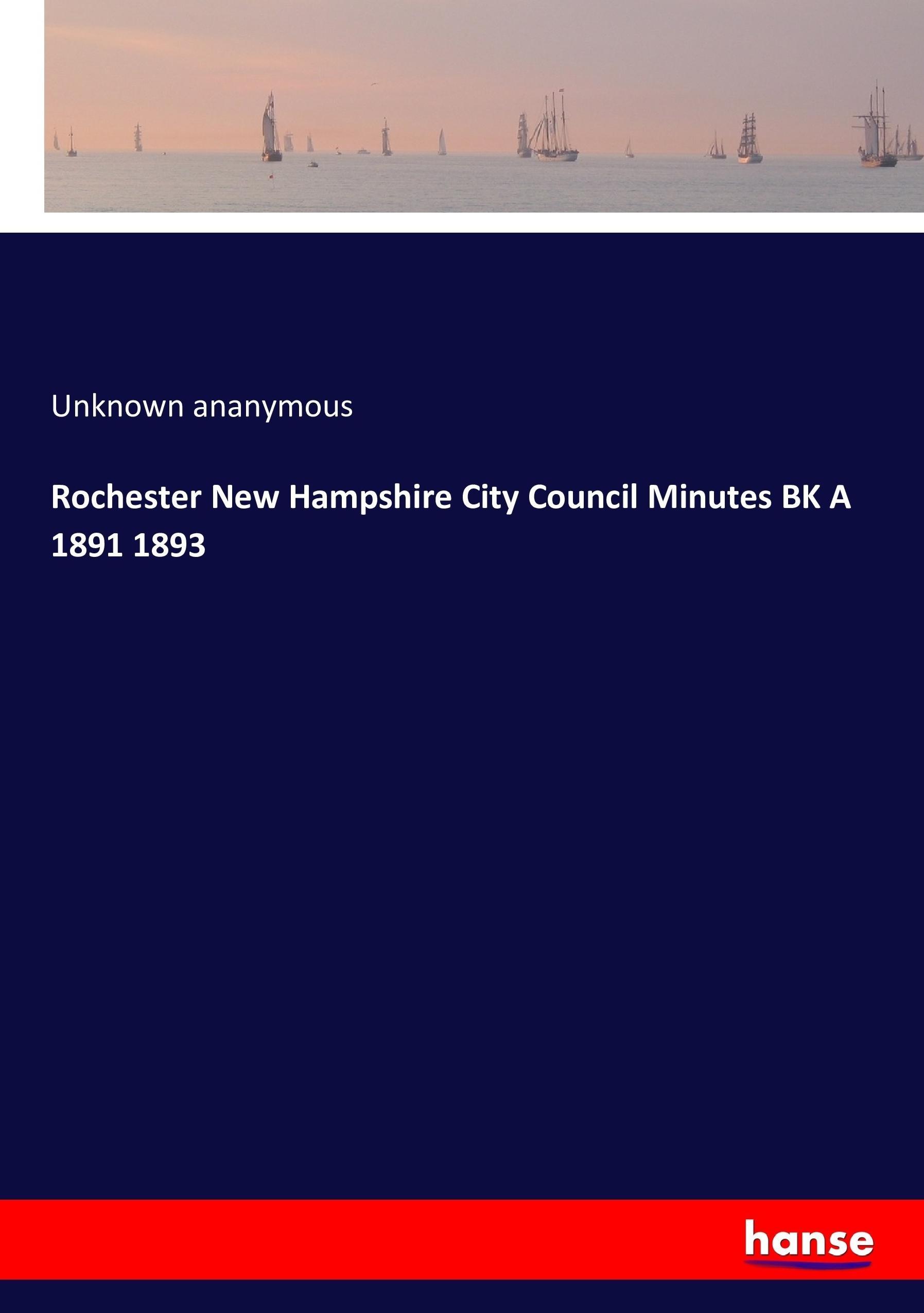 Rochester New Hampshire City Council Minutes BK A 1891 1893