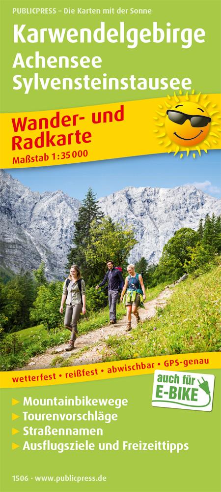 Karwendelgebirge, Achensee, Sylvensteinstausee Wander- und Radkarte 1 : 35 000