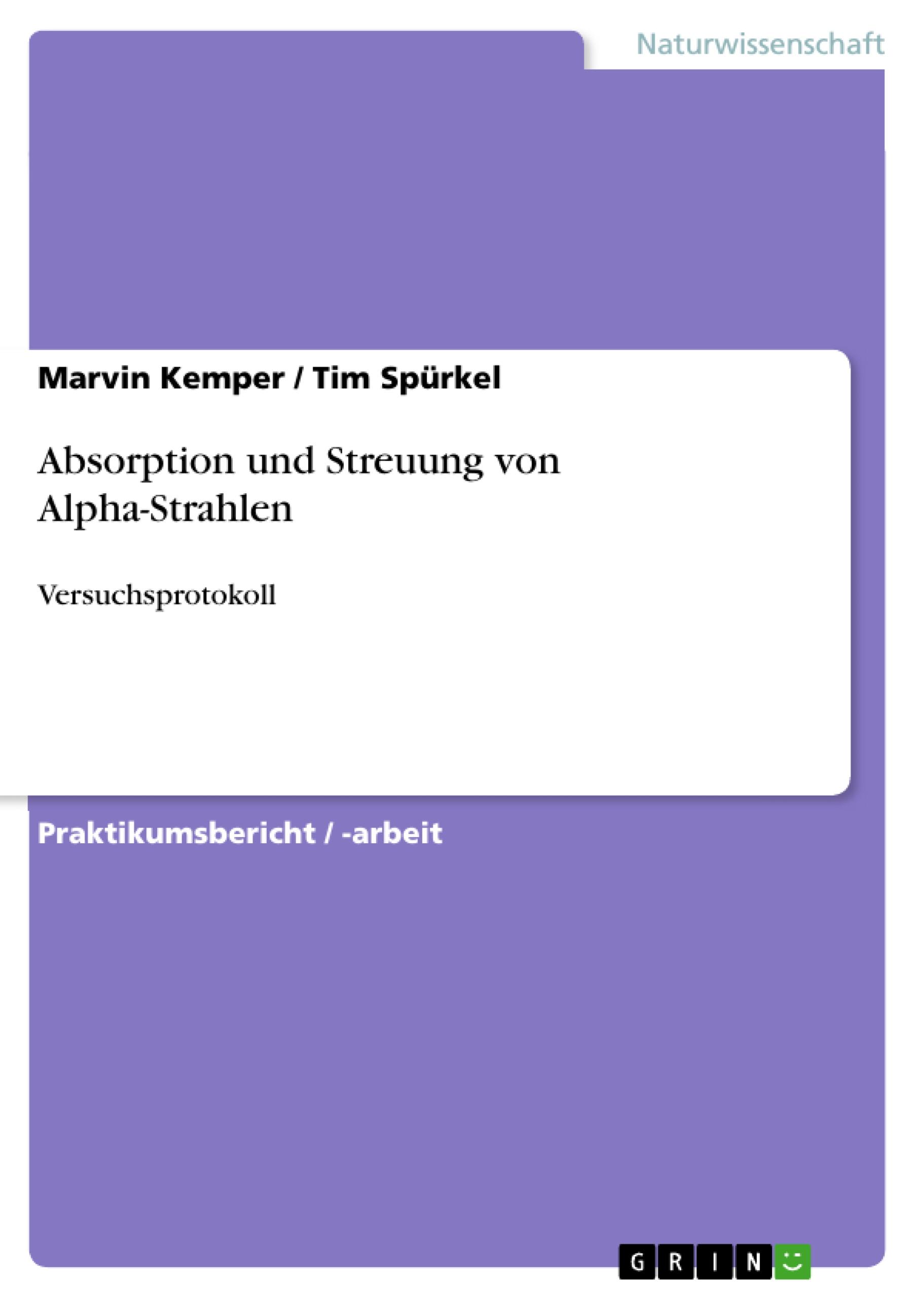 Absorption und Streuung von Alpha-Strahlen