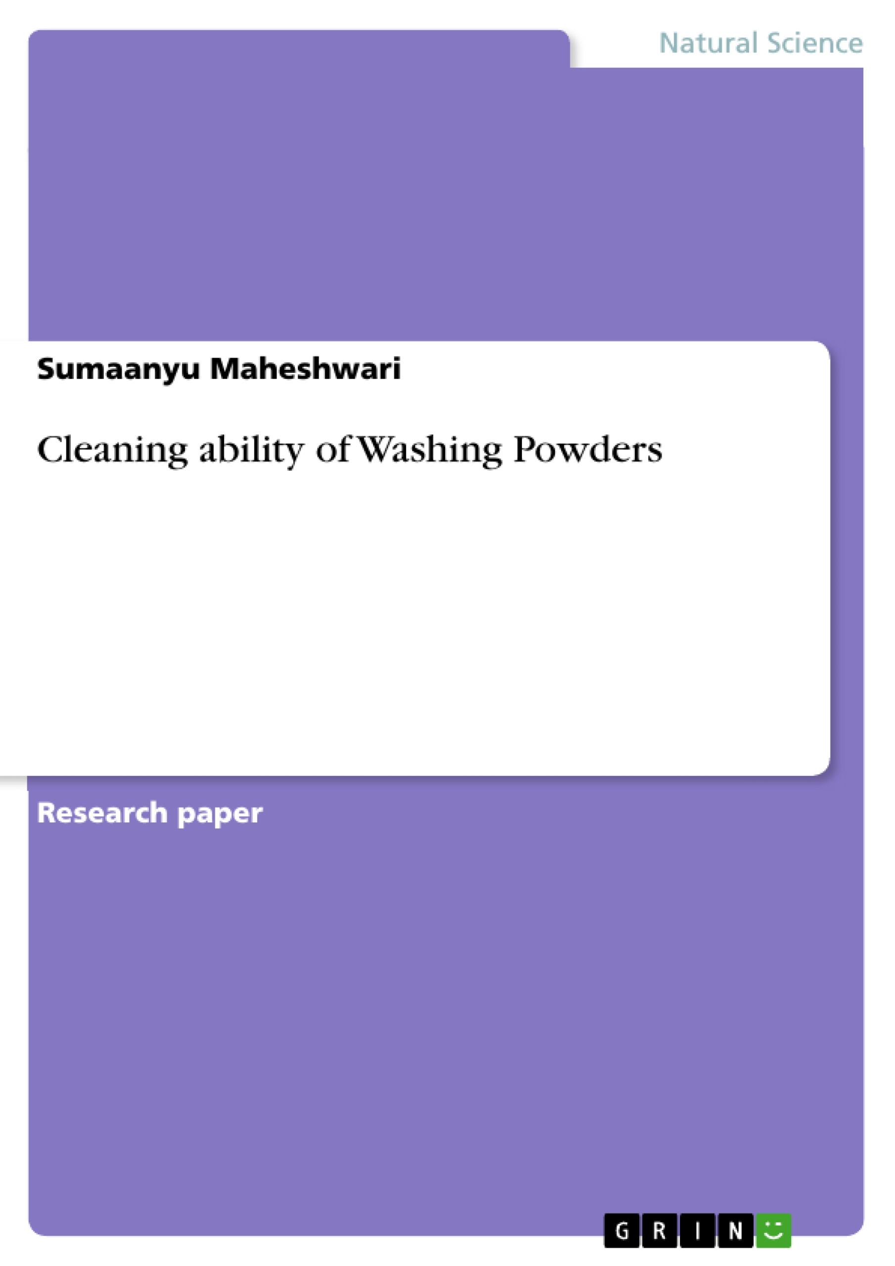 Cleaning ability of Washing Powders