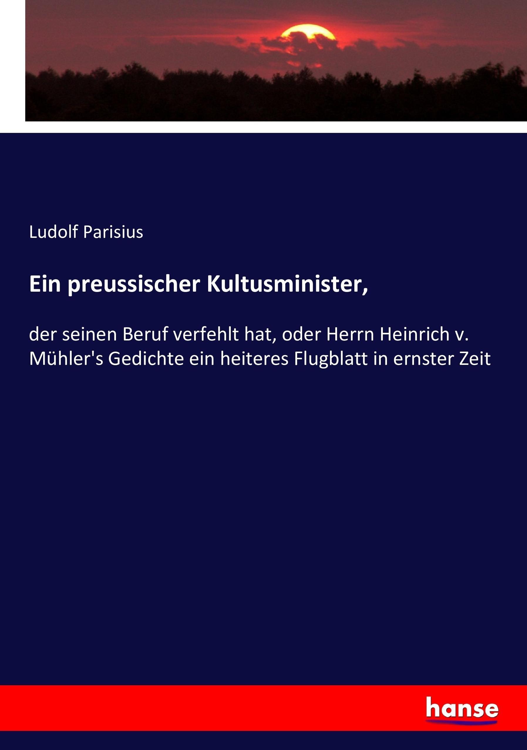 Ein preussischer Kultusminister,