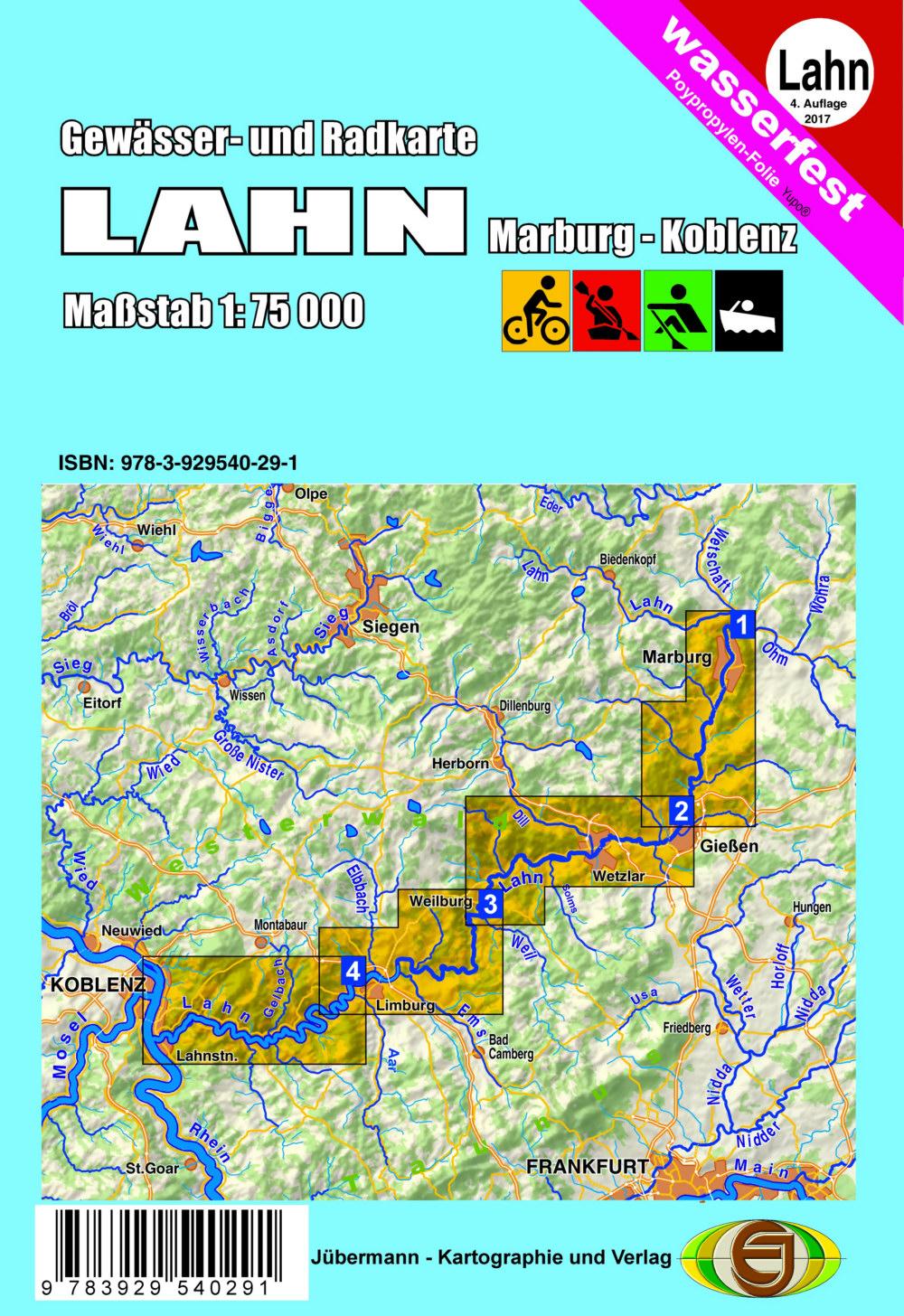 Gewässerkarte Lahn 1:75 000