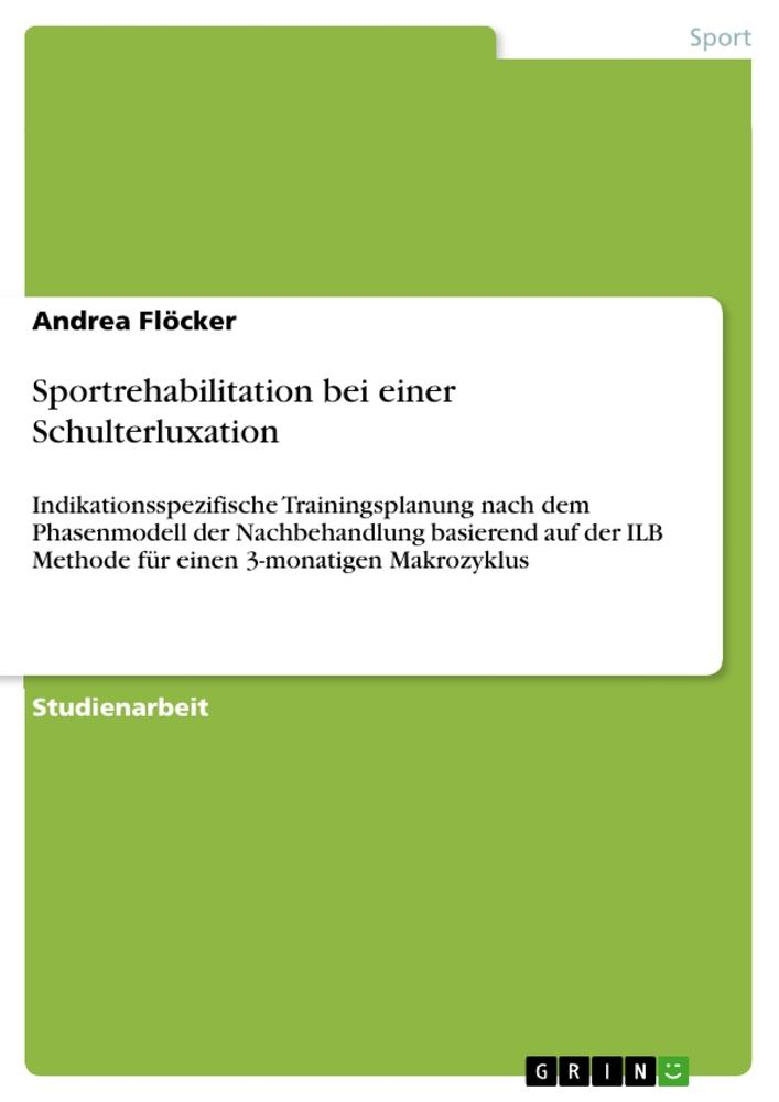 Sportrehabilitation bei einer Schulterluxation