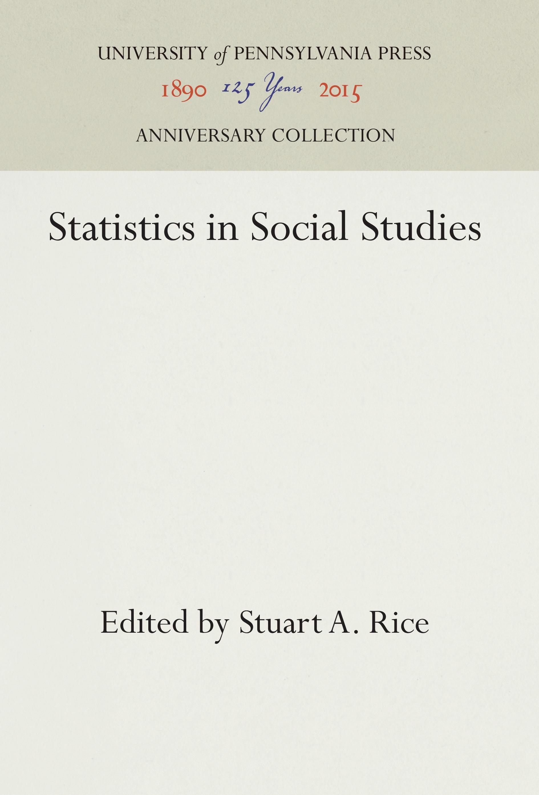 Statistics in Social Studies