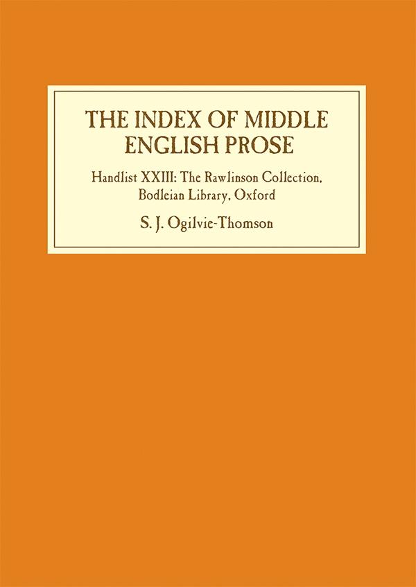 The Index of Middle English Prose