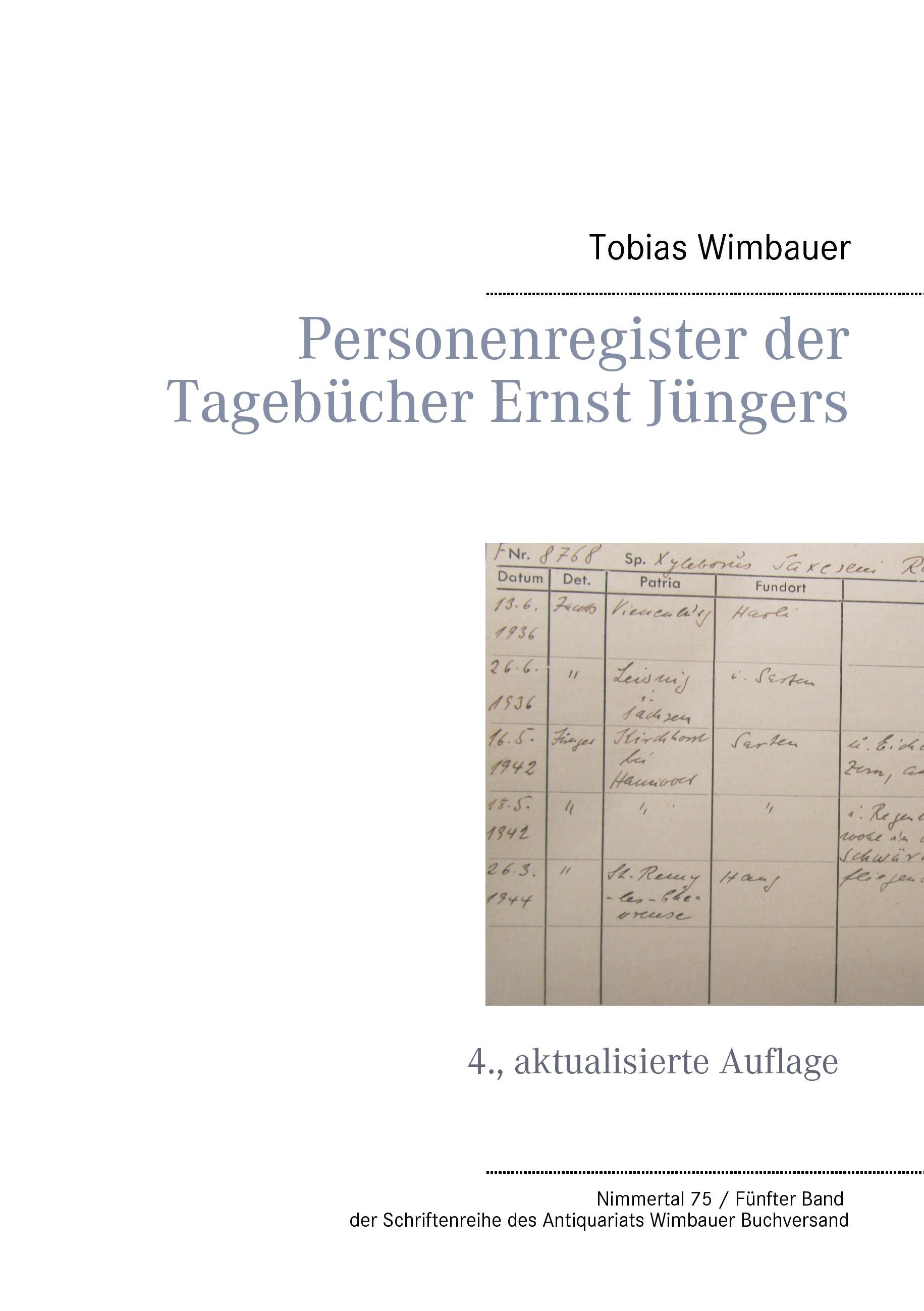 Personenregister der Tagebücher Ernst Jüngers